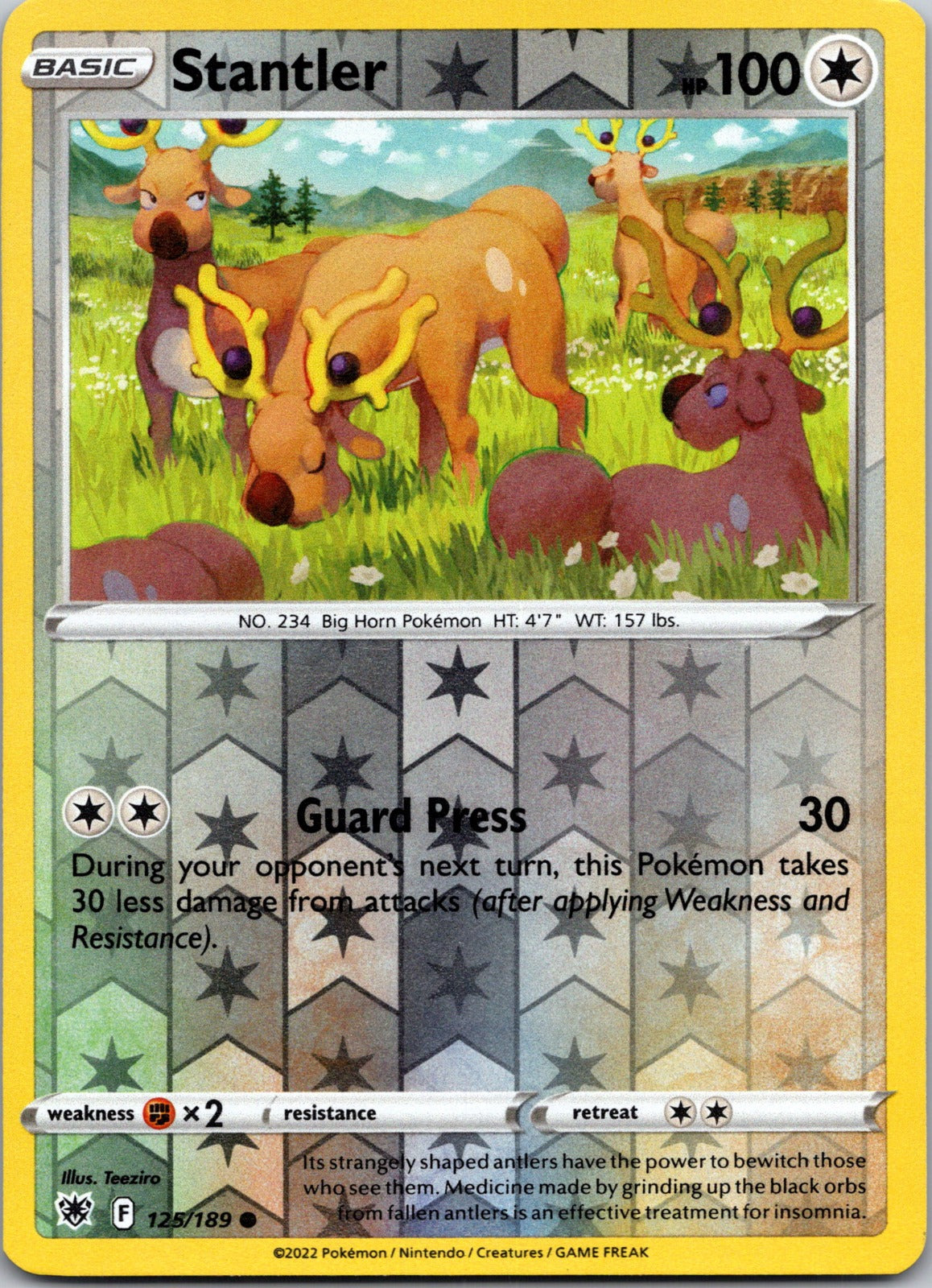 Stantler | 125/189 | SWSH10: Astral Radiance | Reverse Holofoil