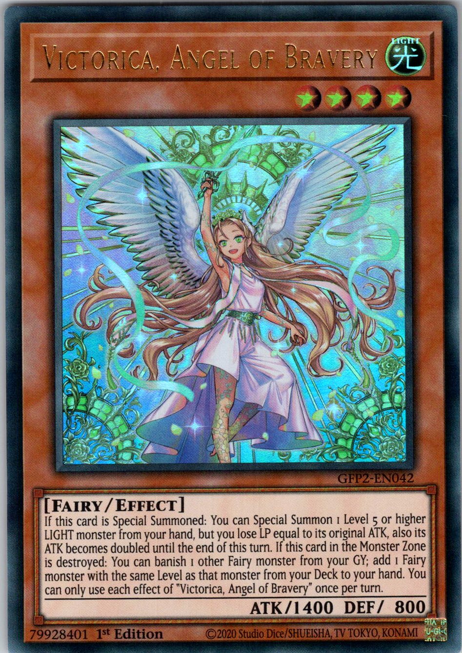 Victorica, Angel of Bravery 1st Edition Ultra Rare Ghosts From the Past: The 2nd Haunting GFP2-EN042 NM
