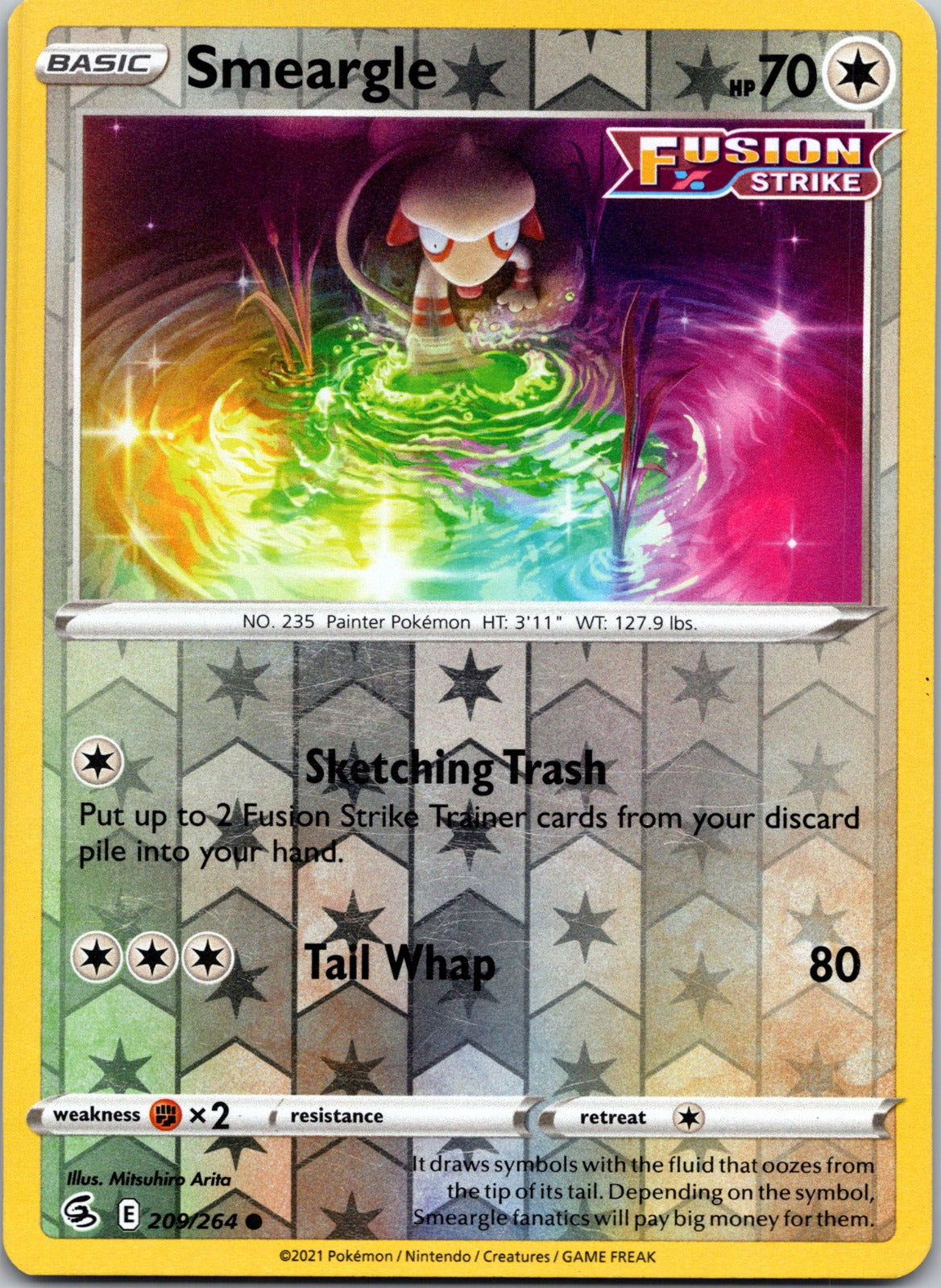 Smeargle | 209/264 | SWSH08: Fusion Strike | Reverse Holofoil