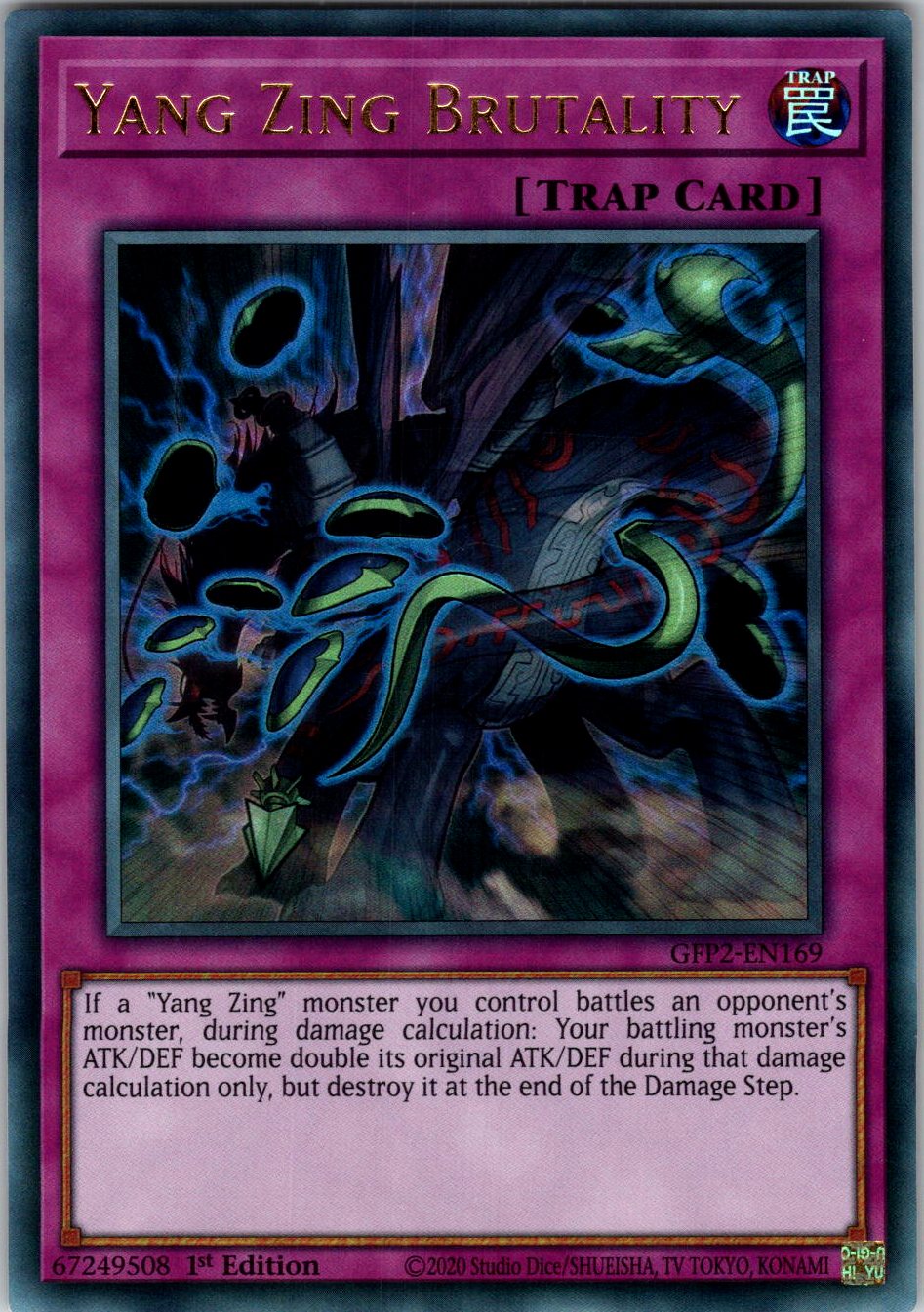 Yang Zing Brutality 1st Edition Ultra Rare Ghosts From the Past: The 2nd Haunting GFP2-EN169 NM