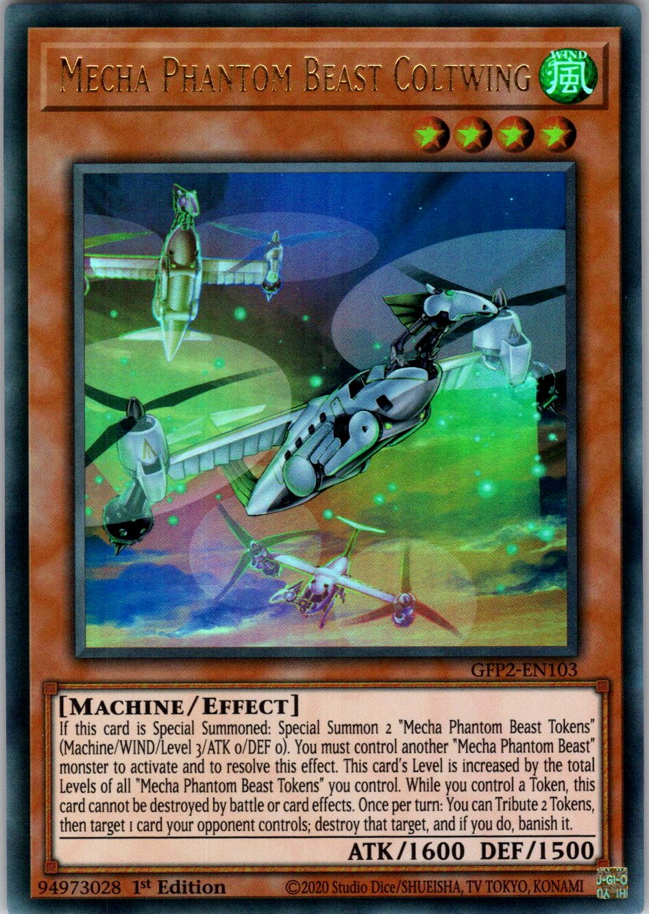 Mecha Phantom Beast Coltwing 1st Edition Ultra Rare Ghosts From the Past: The 2nd Haunting GFP2-EN103 NM