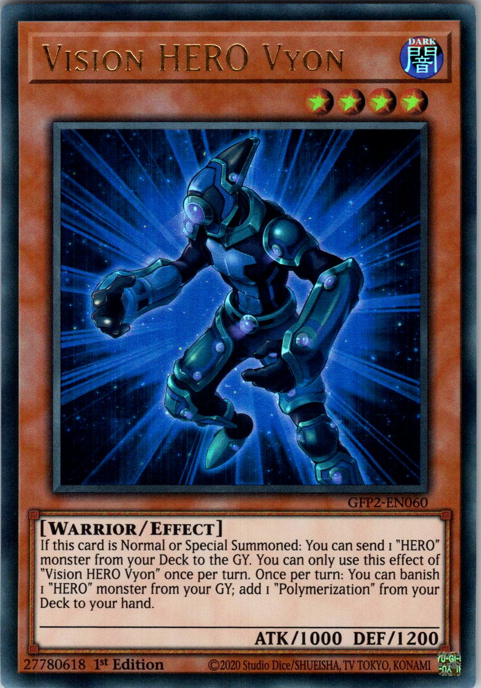 Vision HERO Vyon 1st Edition Ultra Rare Ghosts From the Past: The 2nd Haunting GFP2-EN060 NM