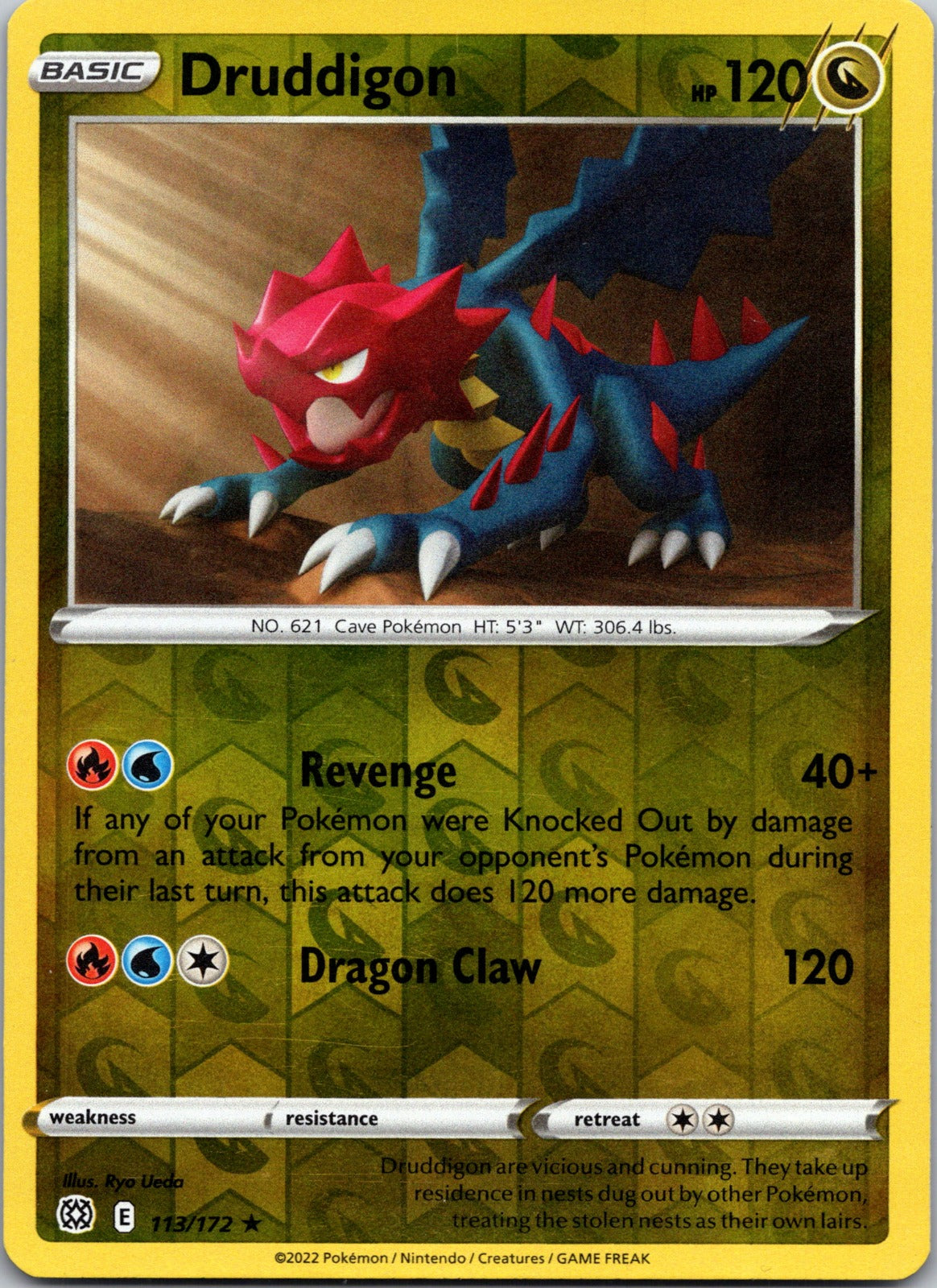 Druddigon | 113/172 | SWSH09: Brilliant Stars | Reverse Holofoil