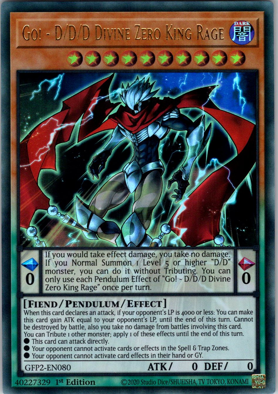 Go! - D/D/D Divine Zero King Rage 1st Edition Ultra Rare Ghosts From the Past: The 2nd Haunting GFP2-EN080 NM