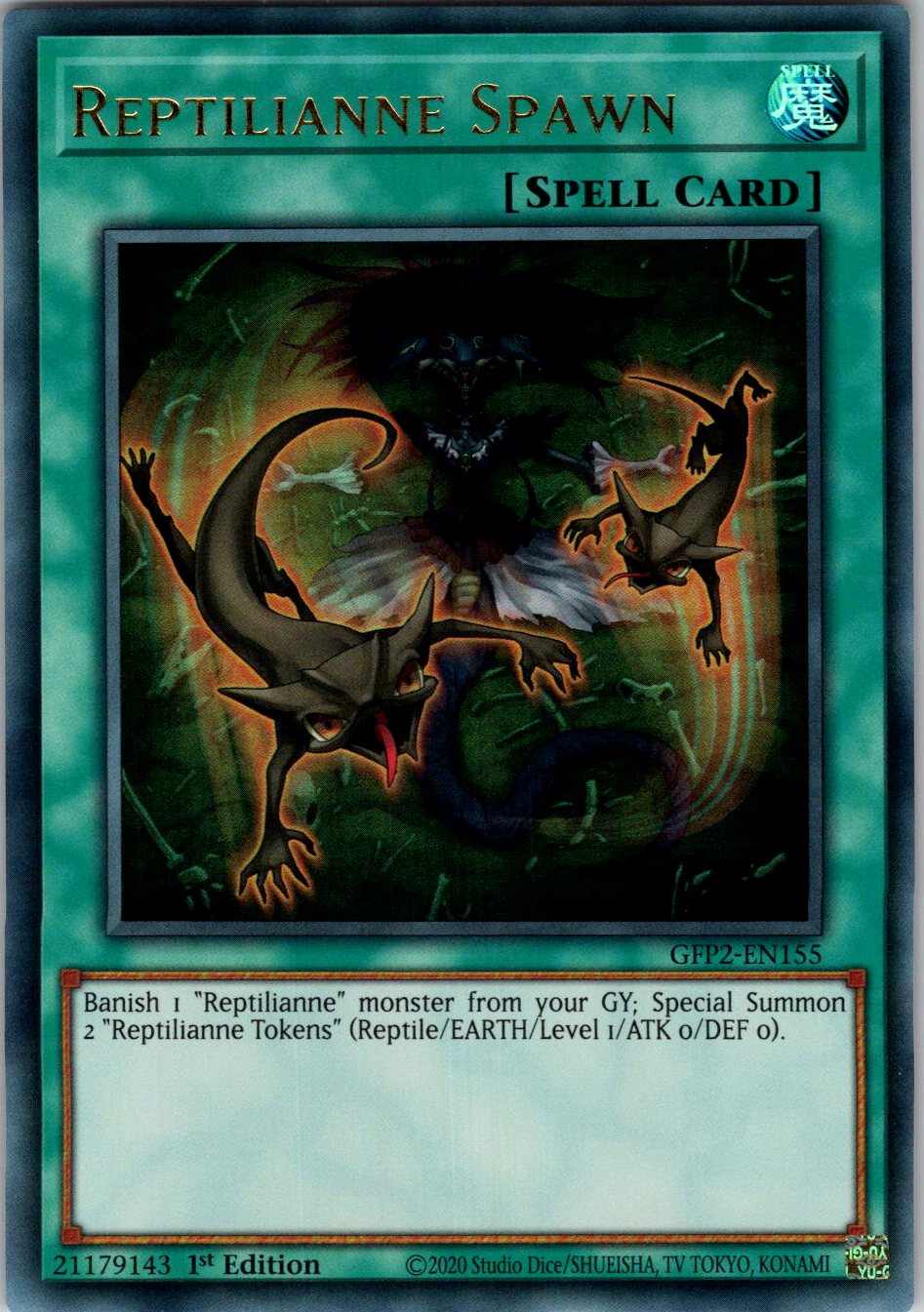 Reptilianne Spawn 1st Edition Ultra Rare Ghosts From the Past: The 2nd Haunting GFP2-EN155 NM