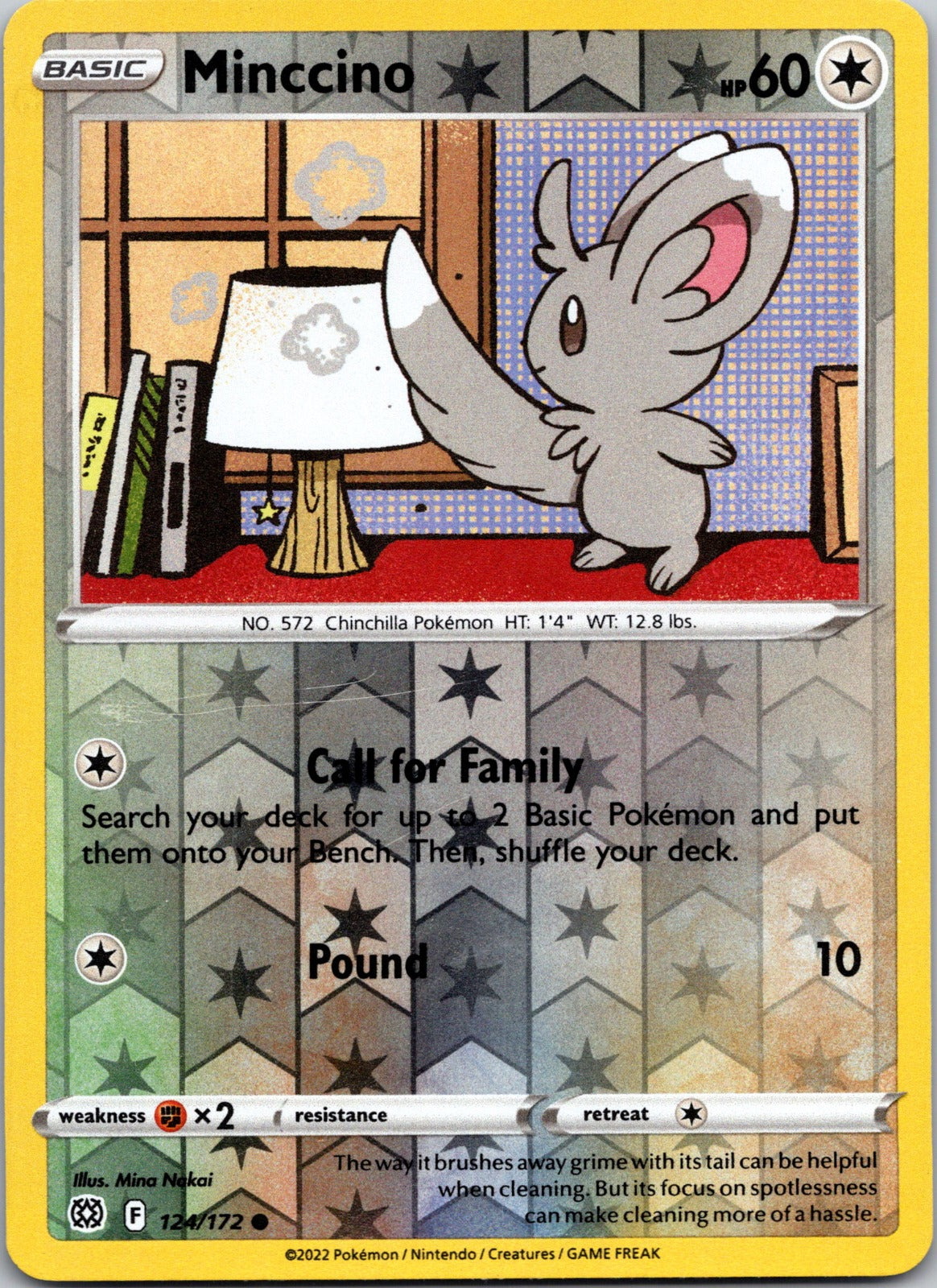 Minccino | 124/172 | SWSH09: Brilliant Stars | Reverse Holofoil