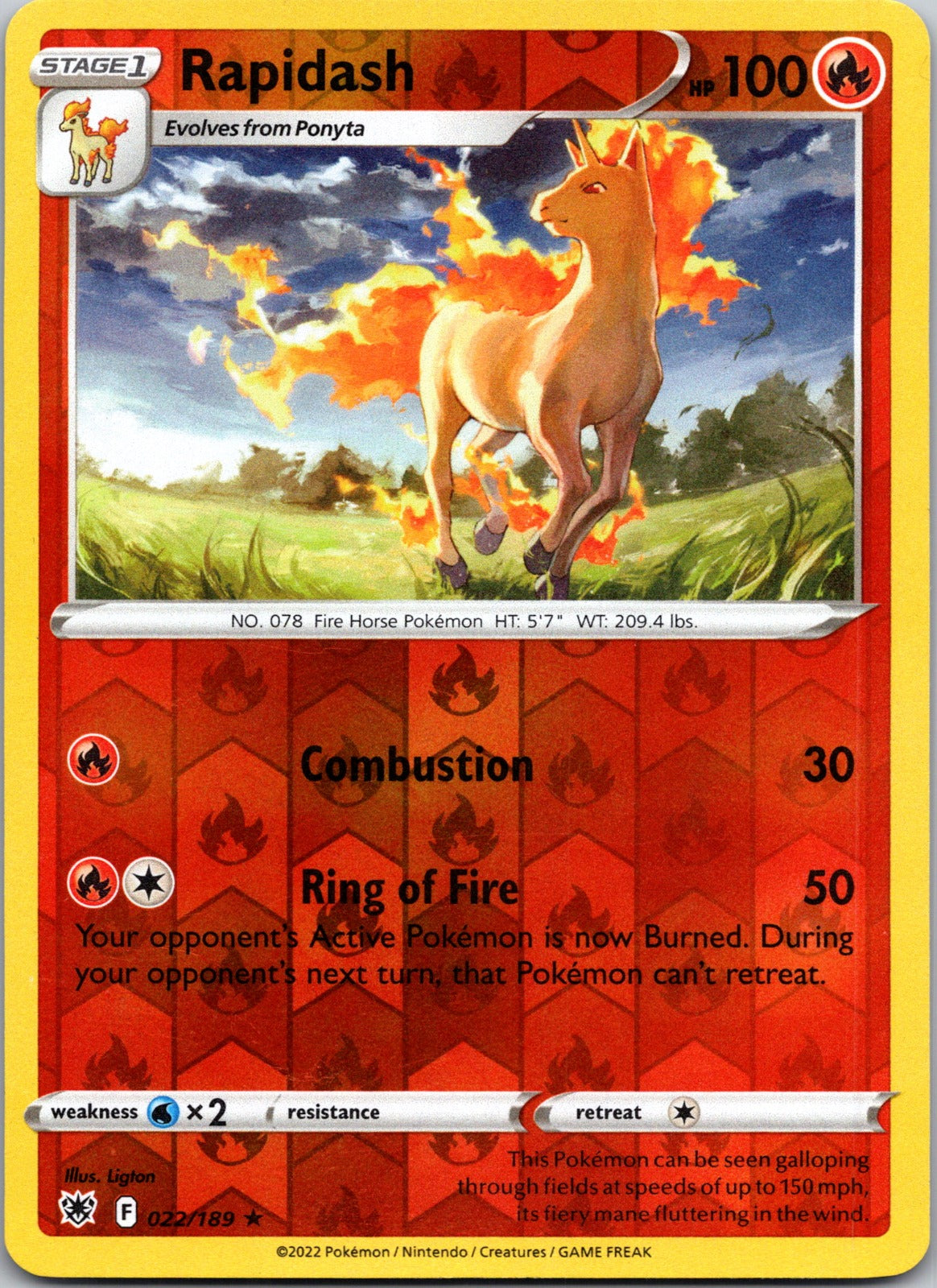 Ponyta | 021/189 | SWSH10: Astral Radiance | Reverse Holofoil