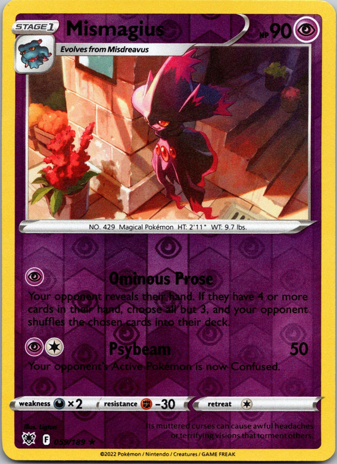 Mismagius | 059/189 | SWSH10: Astral Radiance | Reverse Holofoil