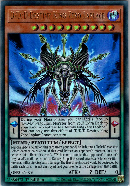 D/D/D Destiny King Zero Laplace 1st Edition Ultra Rare Ghosts From the Past: The 2nd Haunting GFP2-EN079 NM