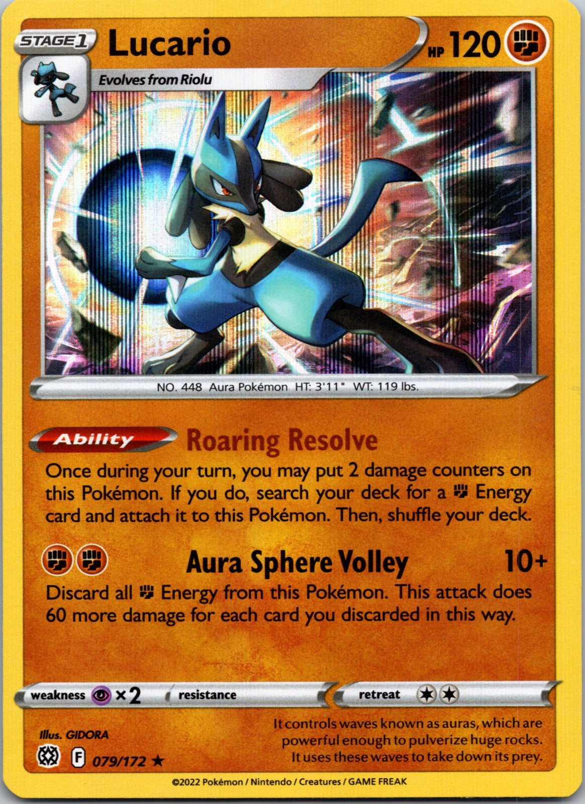 Lucario | 079/172 | SWSH09: Brilliant Stars | Holofoil