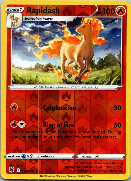 Rapidash | 022/189 | SWSH10: Astral Radiance | Reverse Holofoil