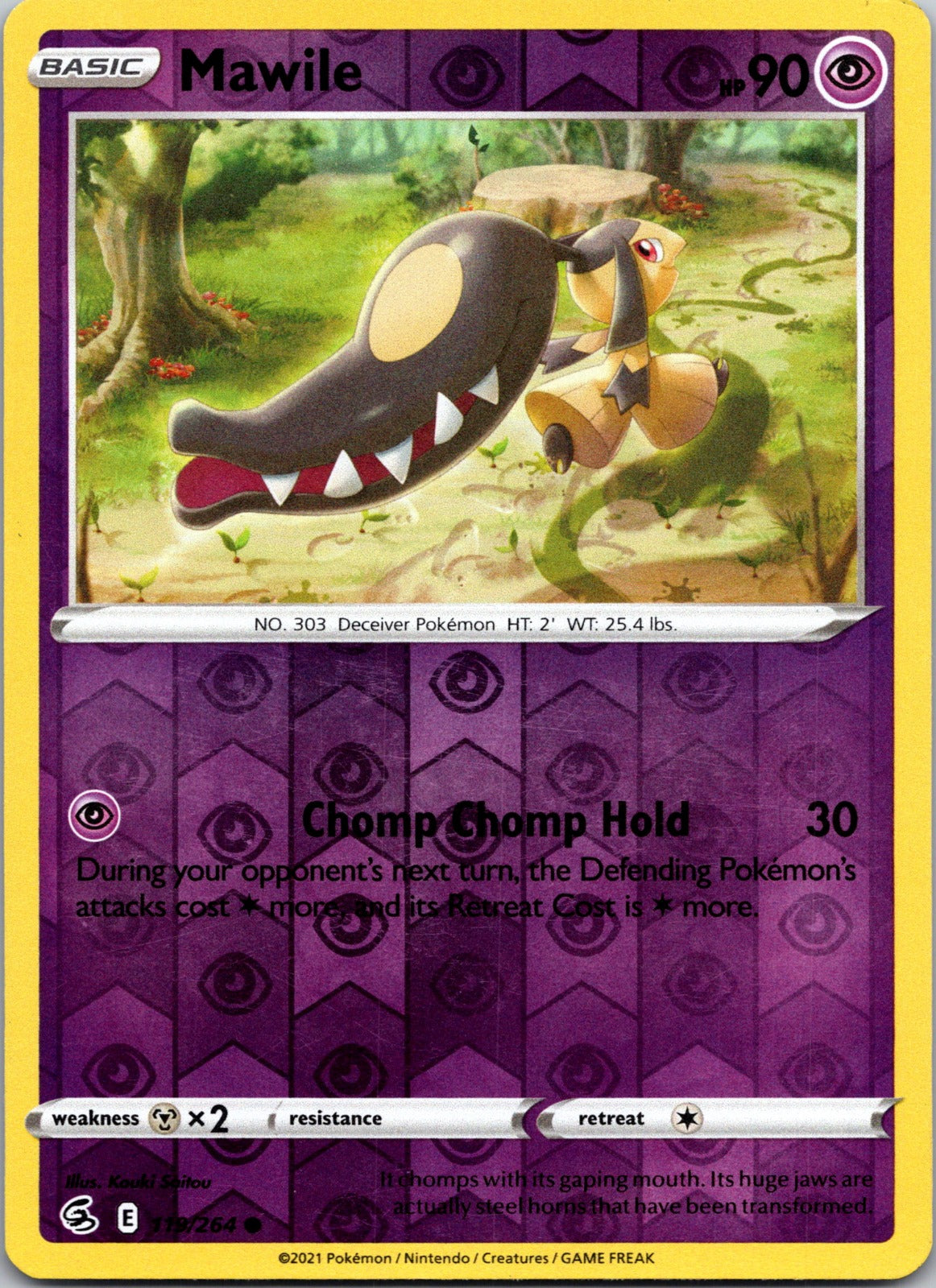 Mawile | 119/264 | SWSH08: Fusion Strike | Reverse Holofoil