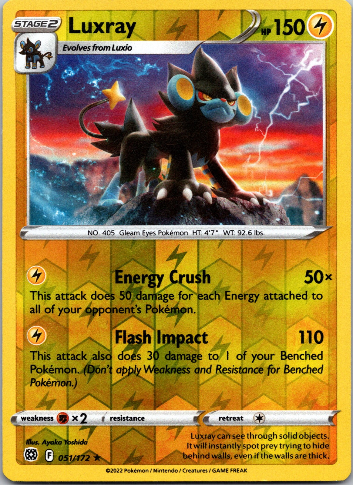 Luxray | 051/172 | SWSH09: Brilliant Stars | Reverse Holofoil