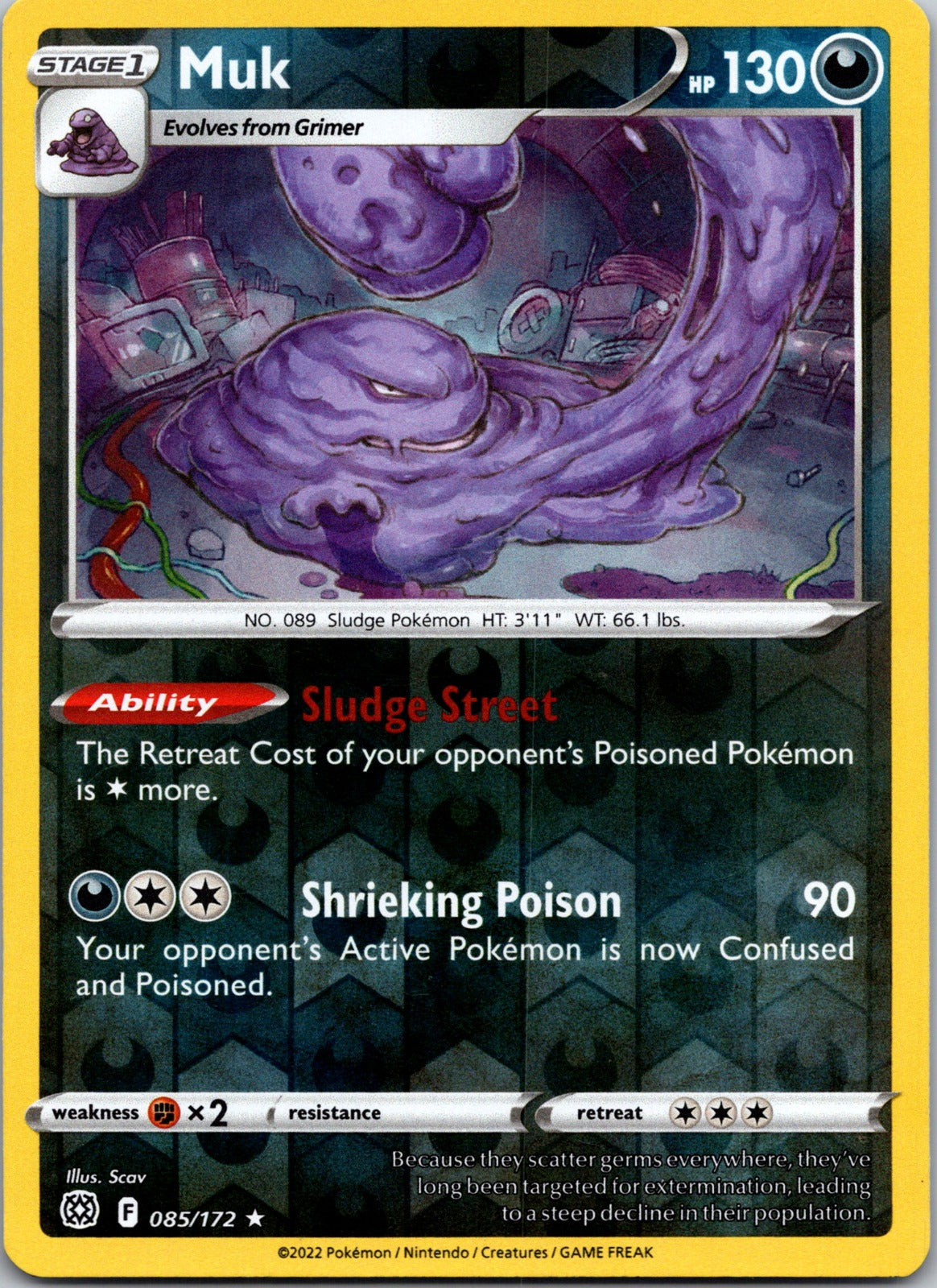 Muk | 085/172 | SWSH09: Brilliant Stars | Reverse Holofoil