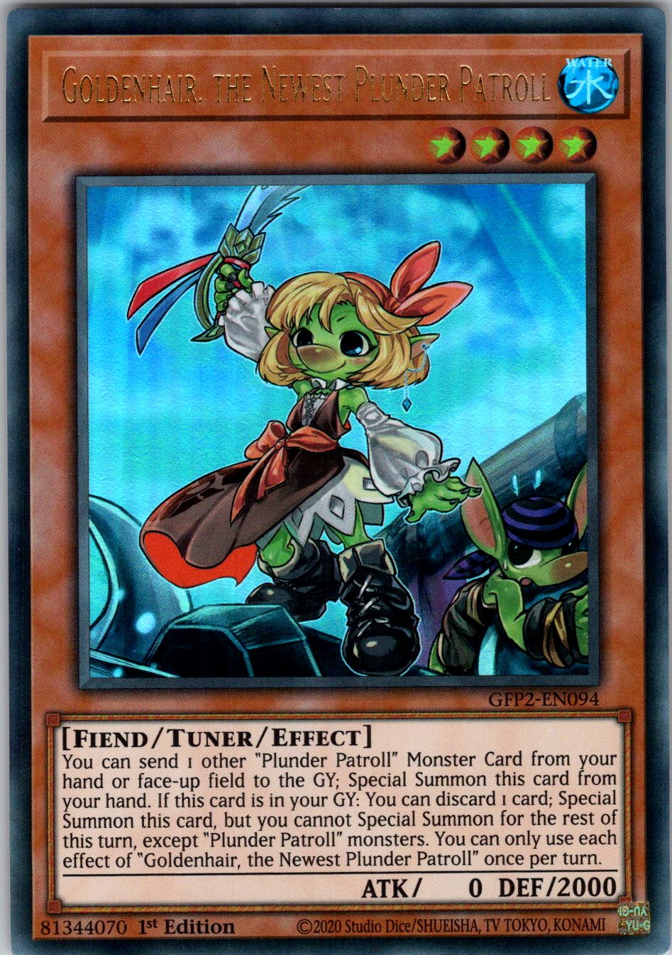 Goldenhair, the Newest Plunder Patroll 1st Edition Ultra Rare Ghosts From the Past: The 2nd Haunting GFP2-EN094 NM
