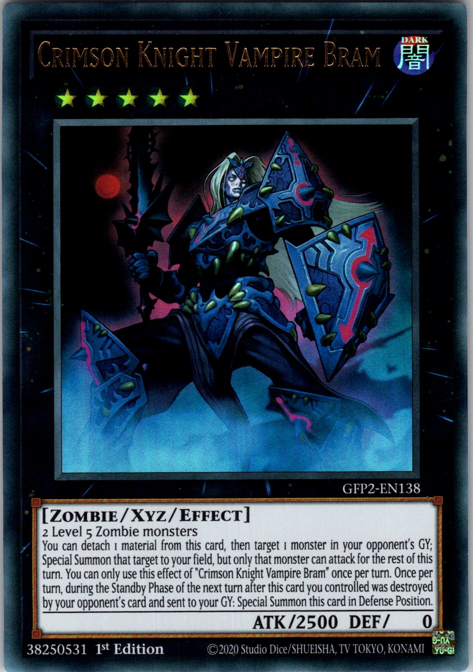 Crimson Knight Vampire Bram 1st Edition Ultra Rare Ghosts From the Past: The 2nd Haunting GFP2-EN138 NM