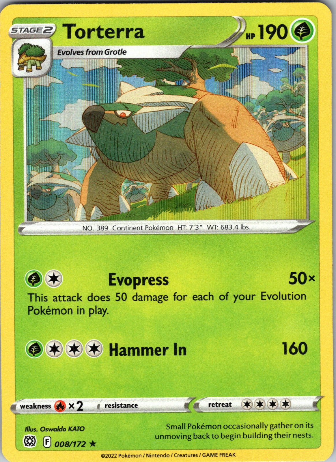 Torterra | 008/172 | SWSH09: Brilliant Stars | Holofoil