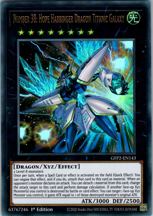 Number 38: Hope Harbinger Dragon Titanic Galaxy 1st Edition Ultra Rare Ghosts From the Past: The 2nd Haunting GFP2-EN143 NM