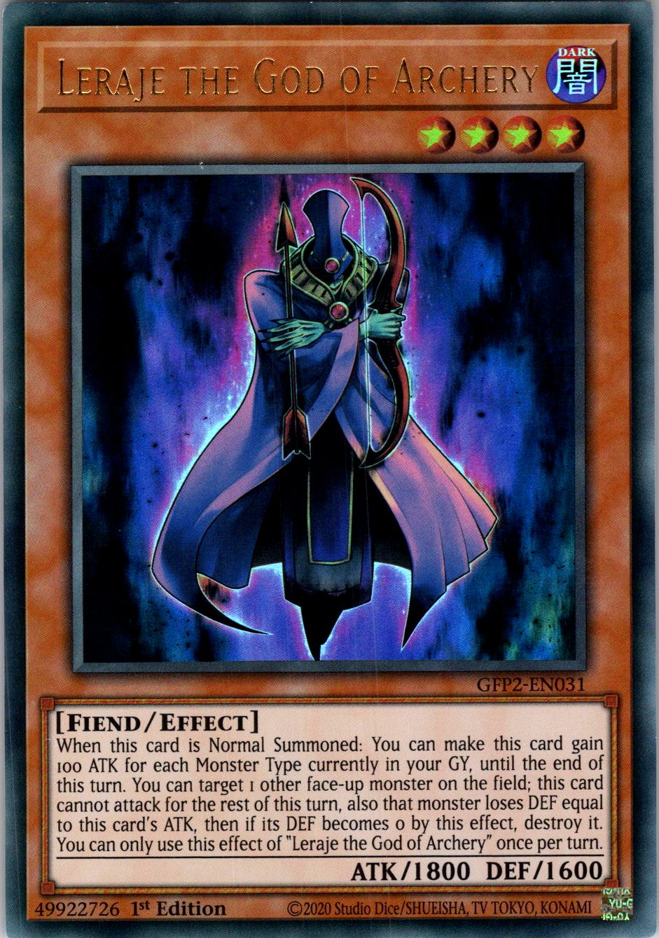 Leraje the God of Archery 1st Edition Ultra Rare Ghosts From the Past: The 2nd Haunting GFP2-EN031 NM