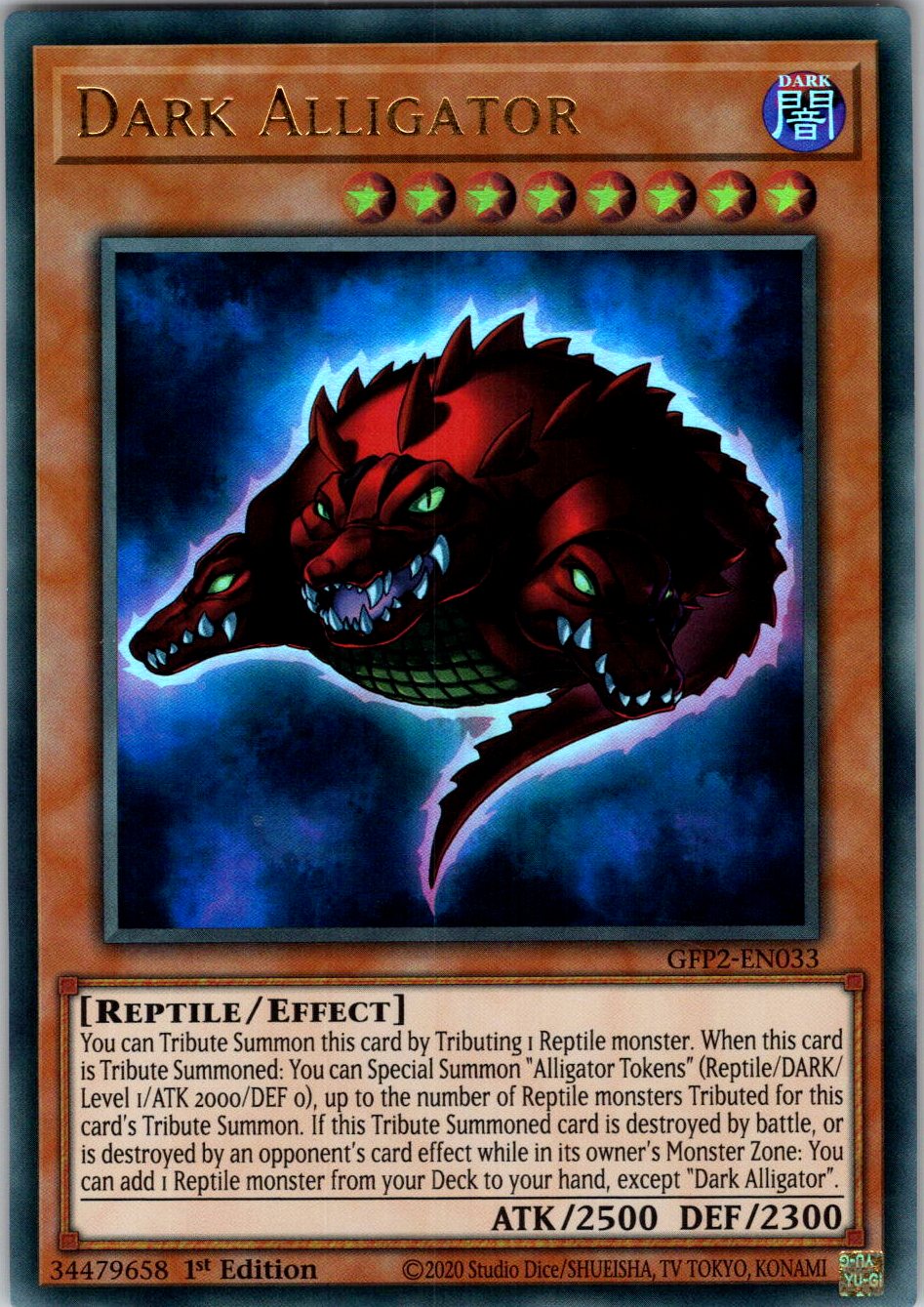 Dark Alligator 1st Edition Ultra Rare Ghosts From the Past: The 2nd Haunting GFP2-EN033 NM