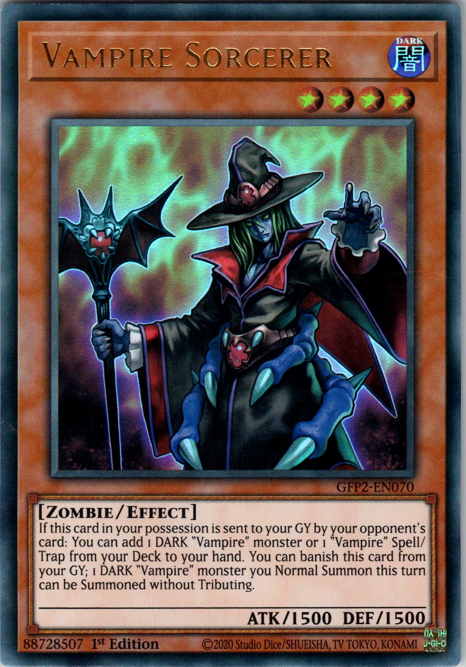 Vampire Sorcerer 1st Edition Ultra Rare Ghosts From the Past: The 2nd Haunting GFP2-EN070 NM
