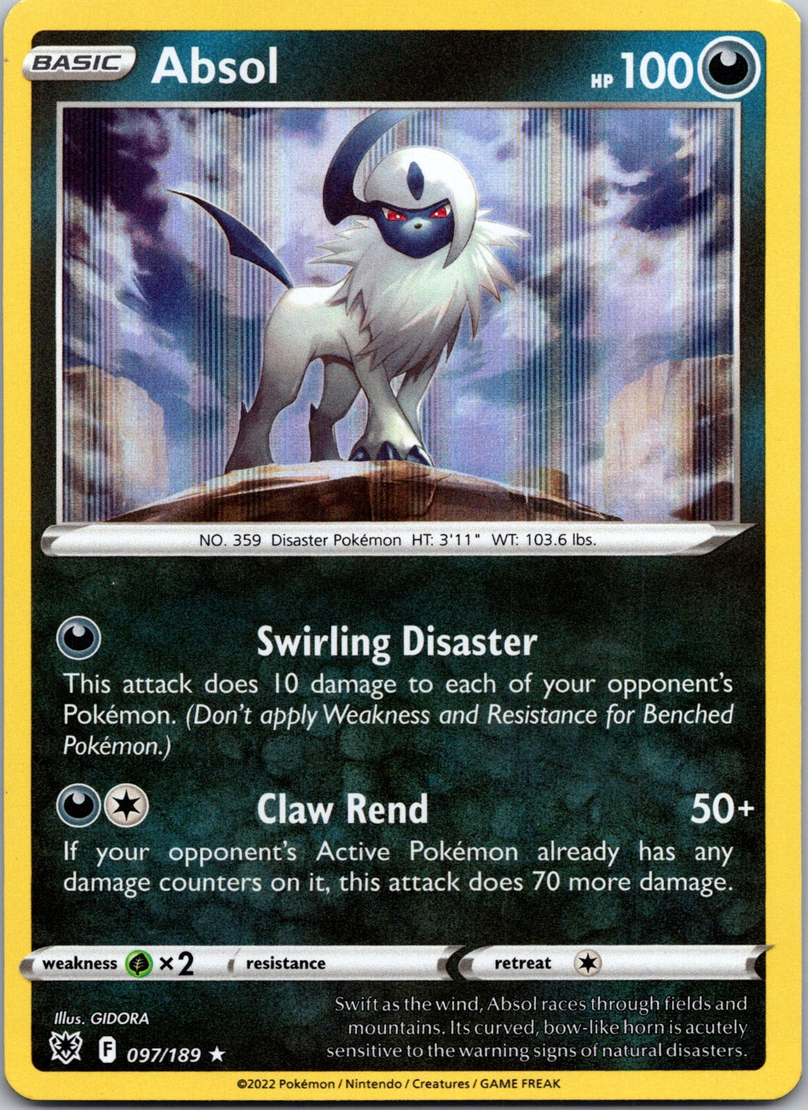 Absol | 097/189 | SWSH10: Astral Radiance | Holofoil