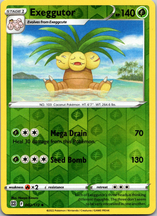 Exeggutor | 002/172 | SWSH09: Brilliant Stars | Reverse Holofoil
