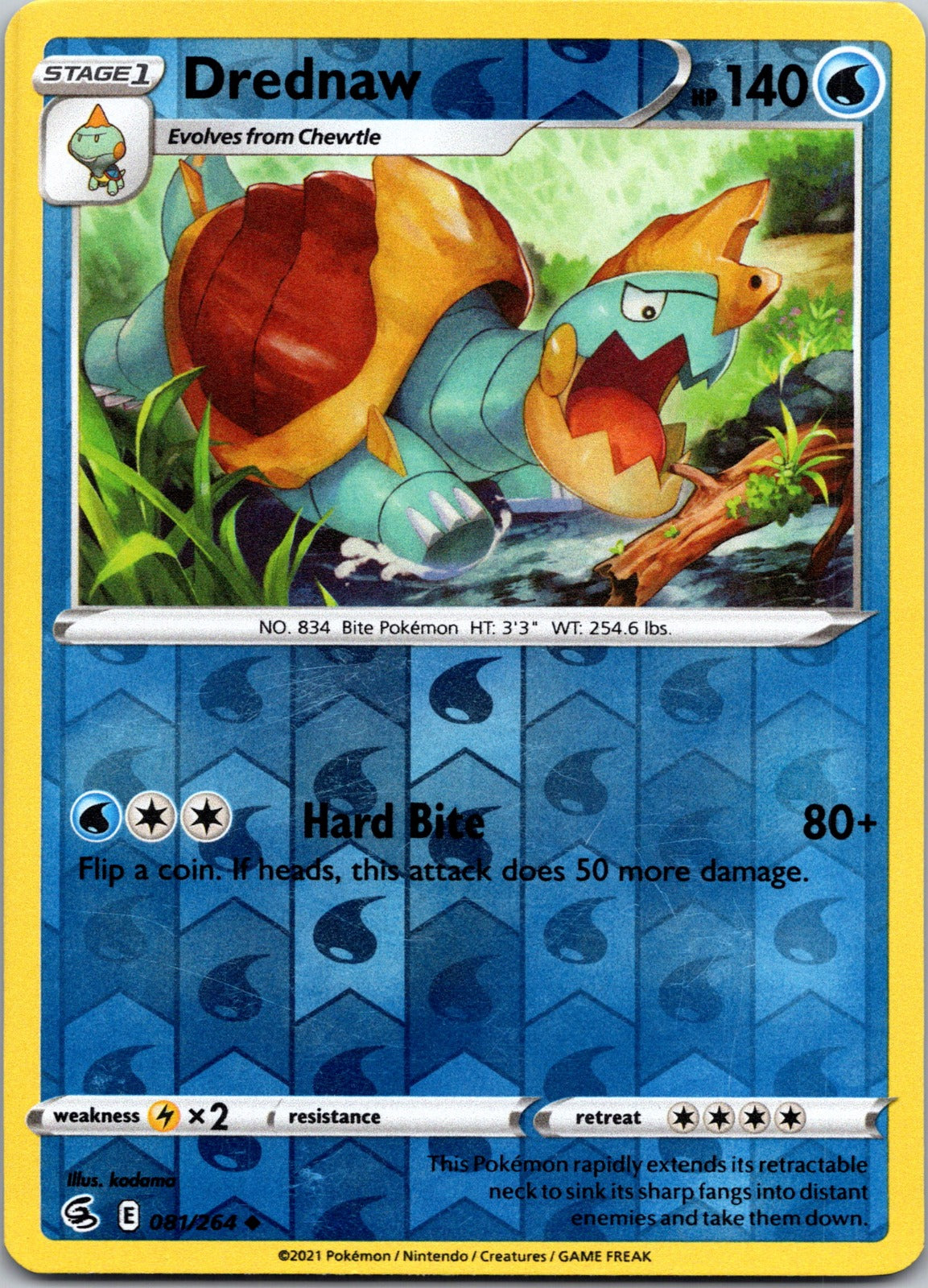 Drednaw | 081/264 | SWSH08: Fusion Strike | Reverse Holofoil