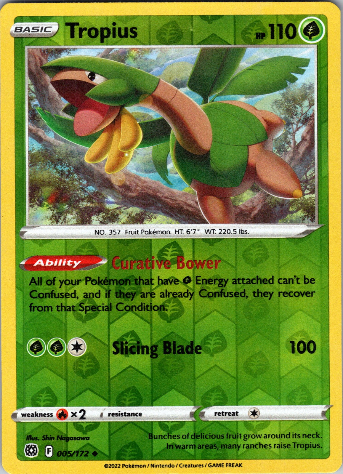 Tropius | 005/172 | SWSH09: Brilliant Stars | Reverse Holofoil