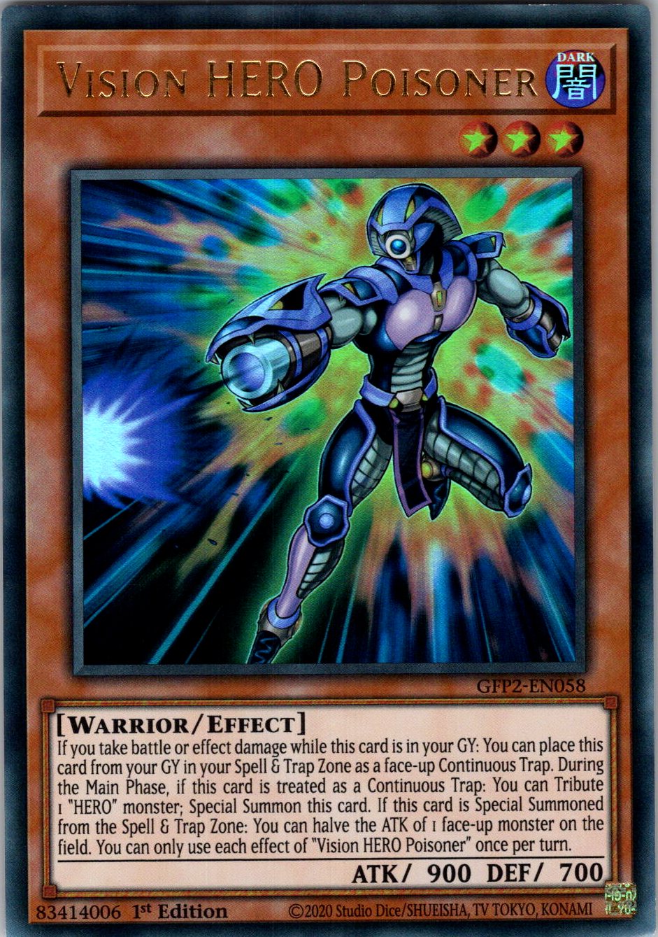 Vision HERO Poisoner 1st Edition Ultra Rare Ghosts From the Past: The 2nd Haunting GFP2-EN058 NM