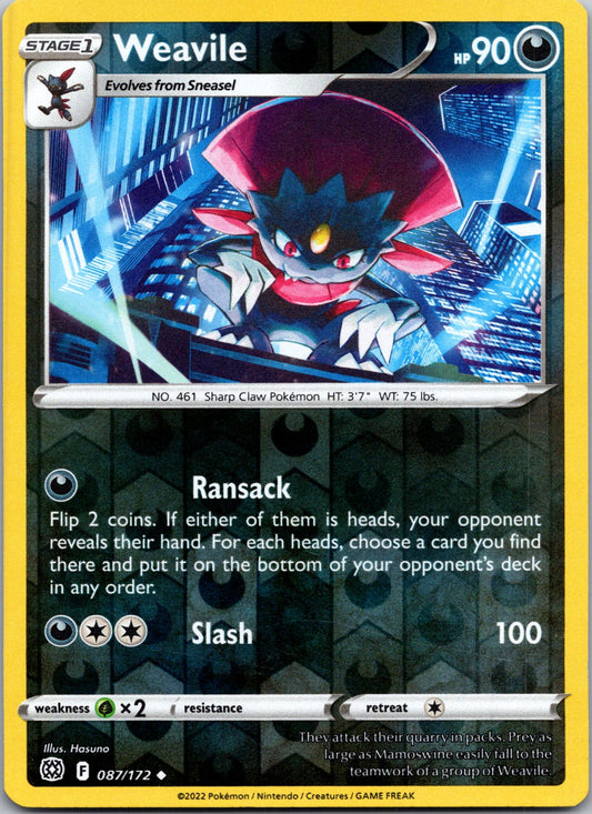 Weavile | 087/172 | SWSH09: Brilliant Stars | Reverse Holofoil