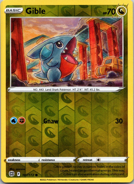 Gible | 107/172 | SWSH09: Brilliant Stars | Reverse Holofoil