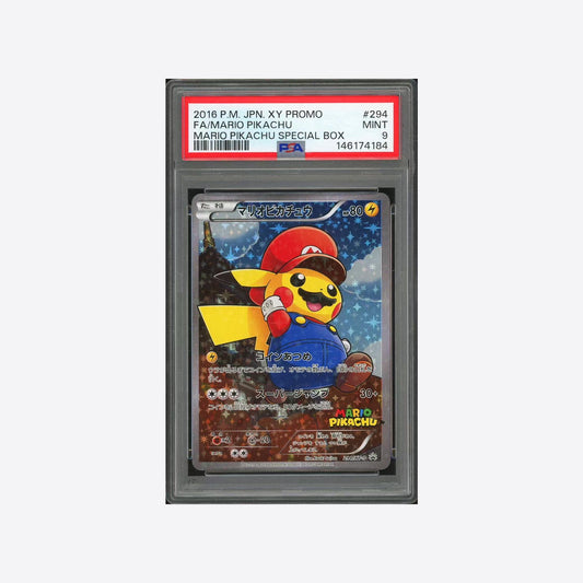 PSA 9 Mario Pikachu Full Art 294/XY-P Japanese Promo | 2016 Mario Pikachu Special Box