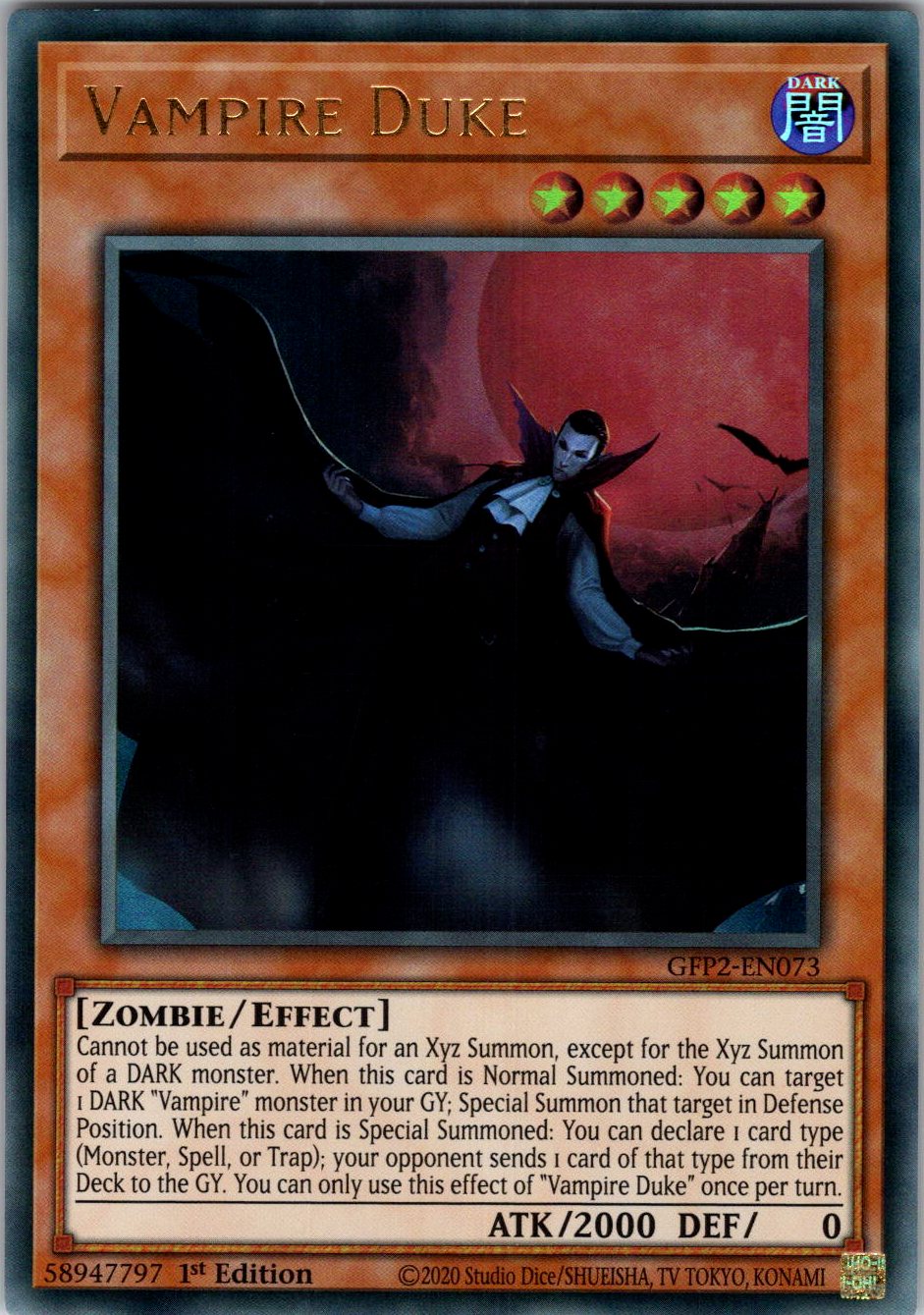 Vampire Duke 1st Edition Ultra Rare Ghosts From the Past: The 2nd Haunting GFP2-EN073 NM