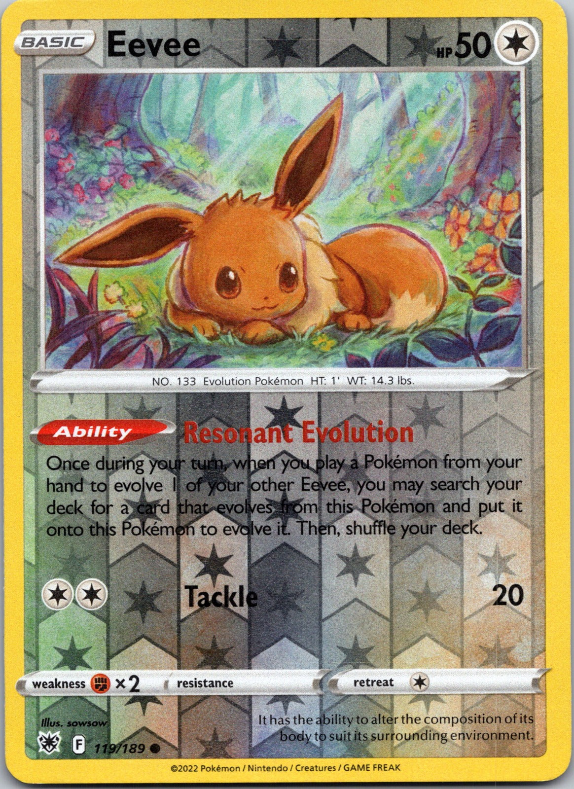 Eevee | 119/189 | SWSH10: Astral Radiance | Reverse Holofoil