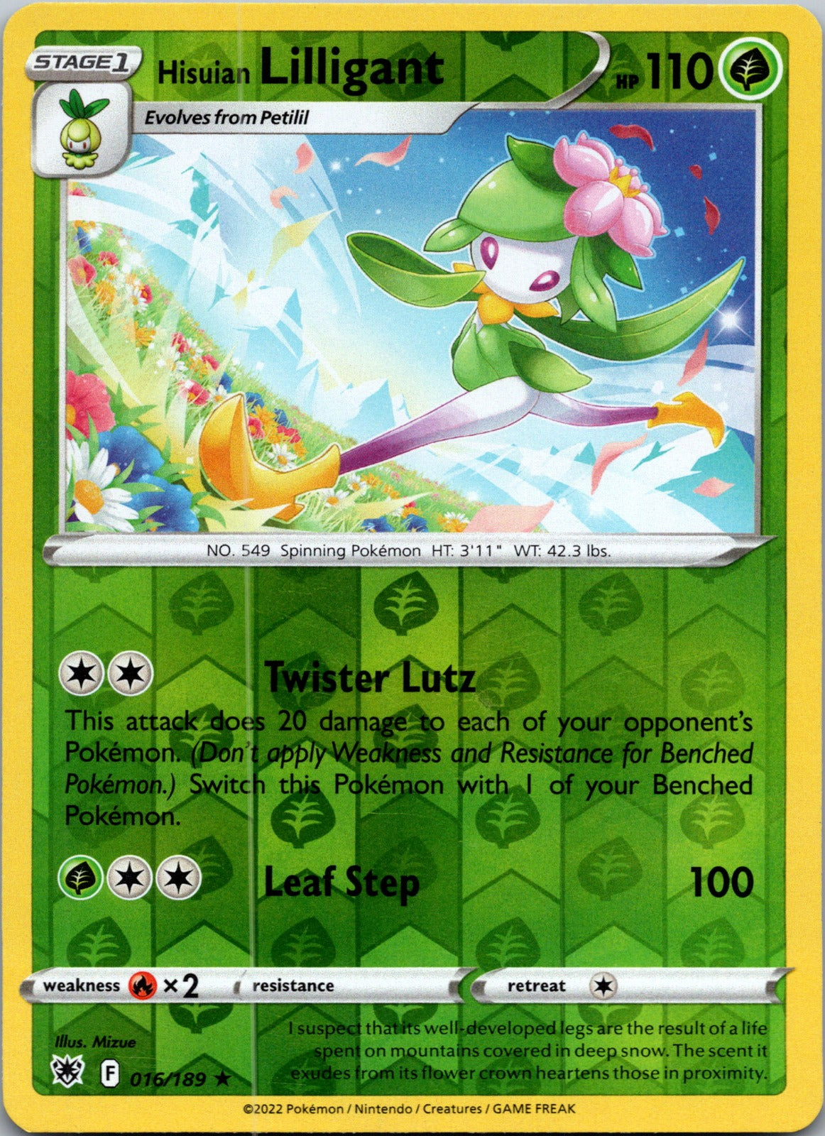 Hisuian Lilligant | 016/189 | SWSH10: Astral Radiance | Reverse Holofoil