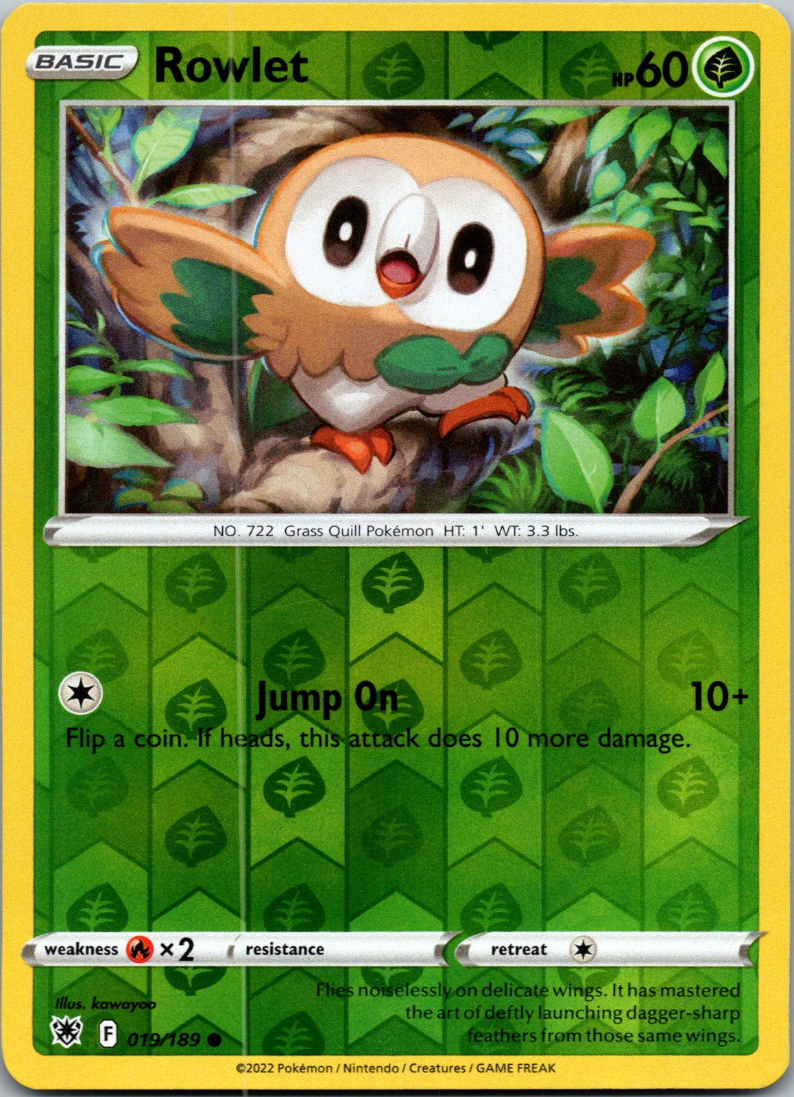 Rowlet | 019/189 | SWSH10: Astral Radiance | Reverse Holofoil