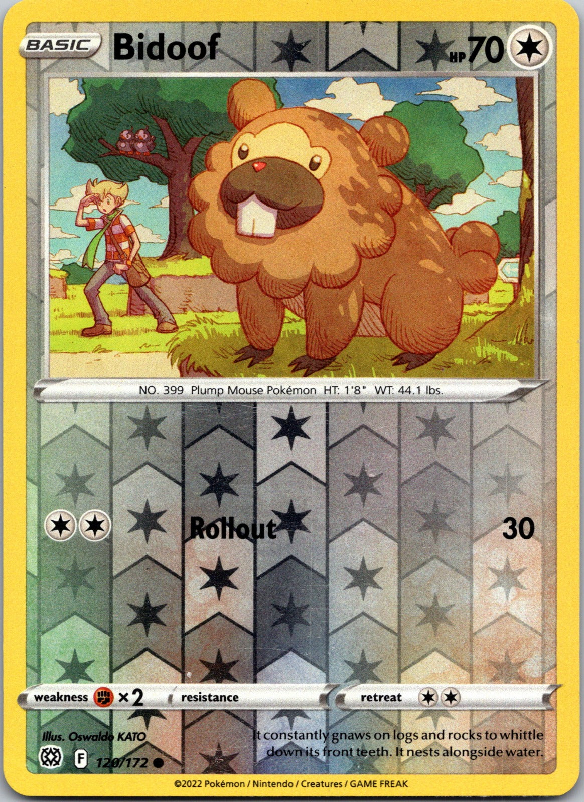 Bidoof | 120/172 | SWSH09: Brilliant Stars | Reverse Holofoil