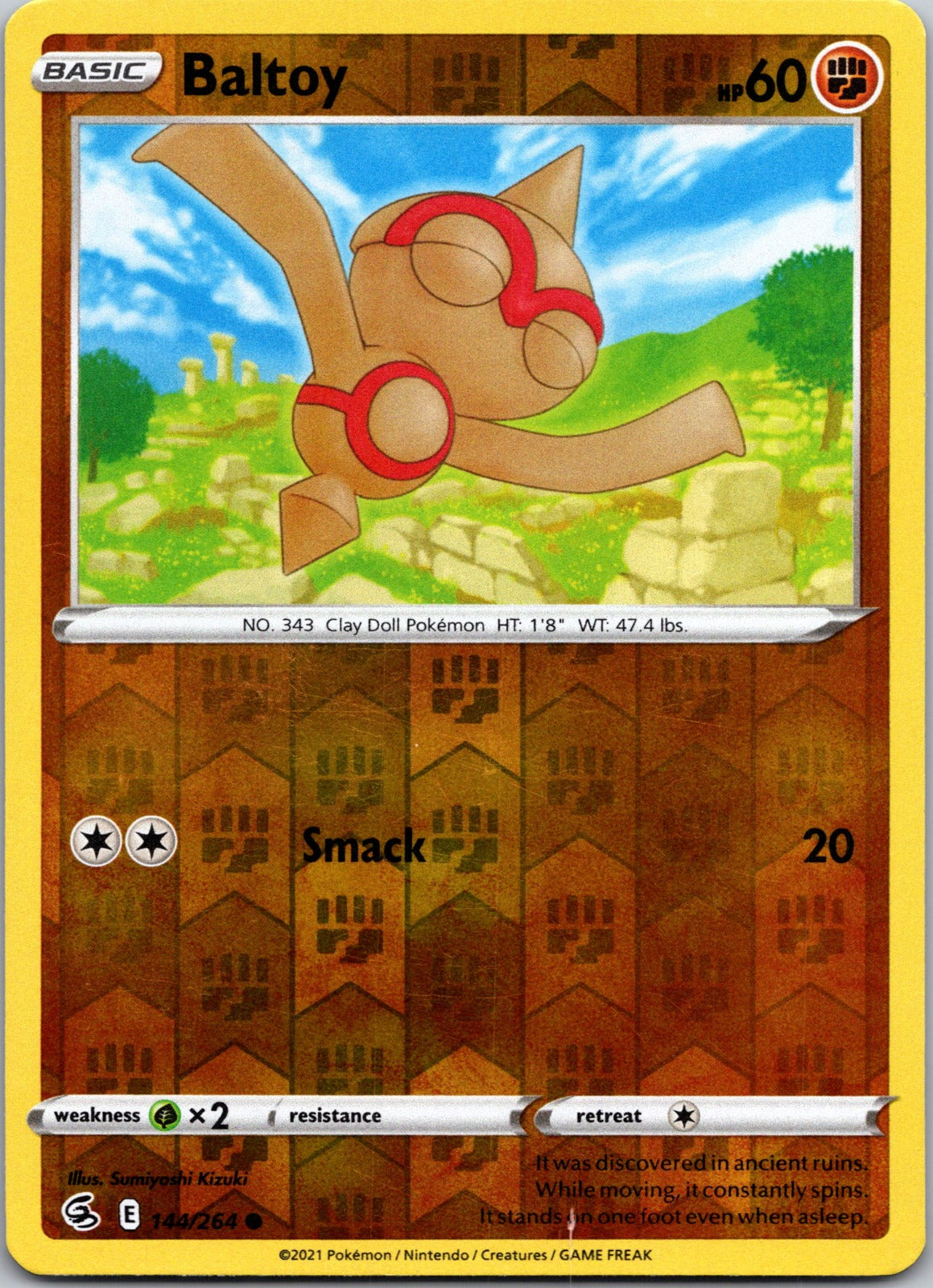 Baltoy | 144/264 | SWSH08: Fusion Strike | Reverse Holofoil