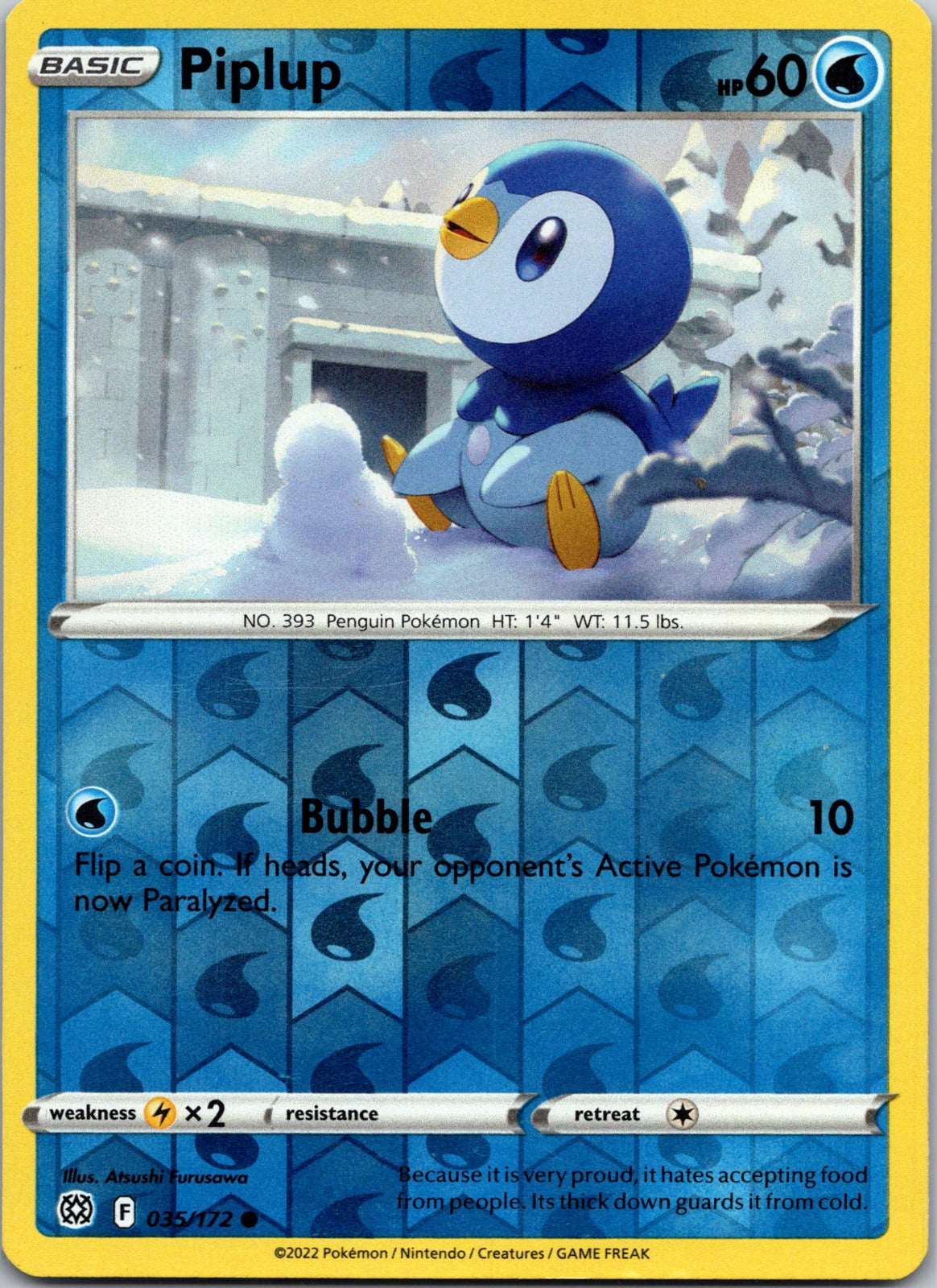 Piplup | 035/172 | SWSH09: Brilliant Stars | Reverse Holofoil