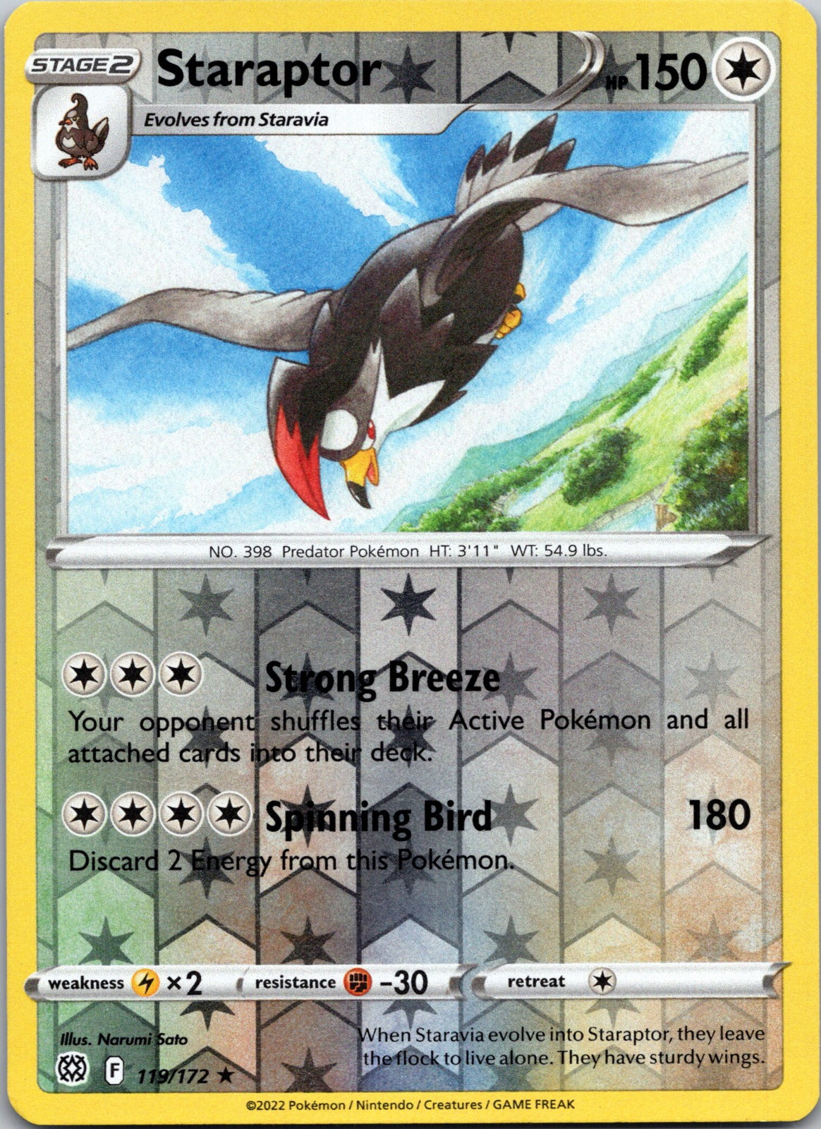 Staraptor | 119/172 | SWSH09: Brilliant Stars | Reverse Holofoil