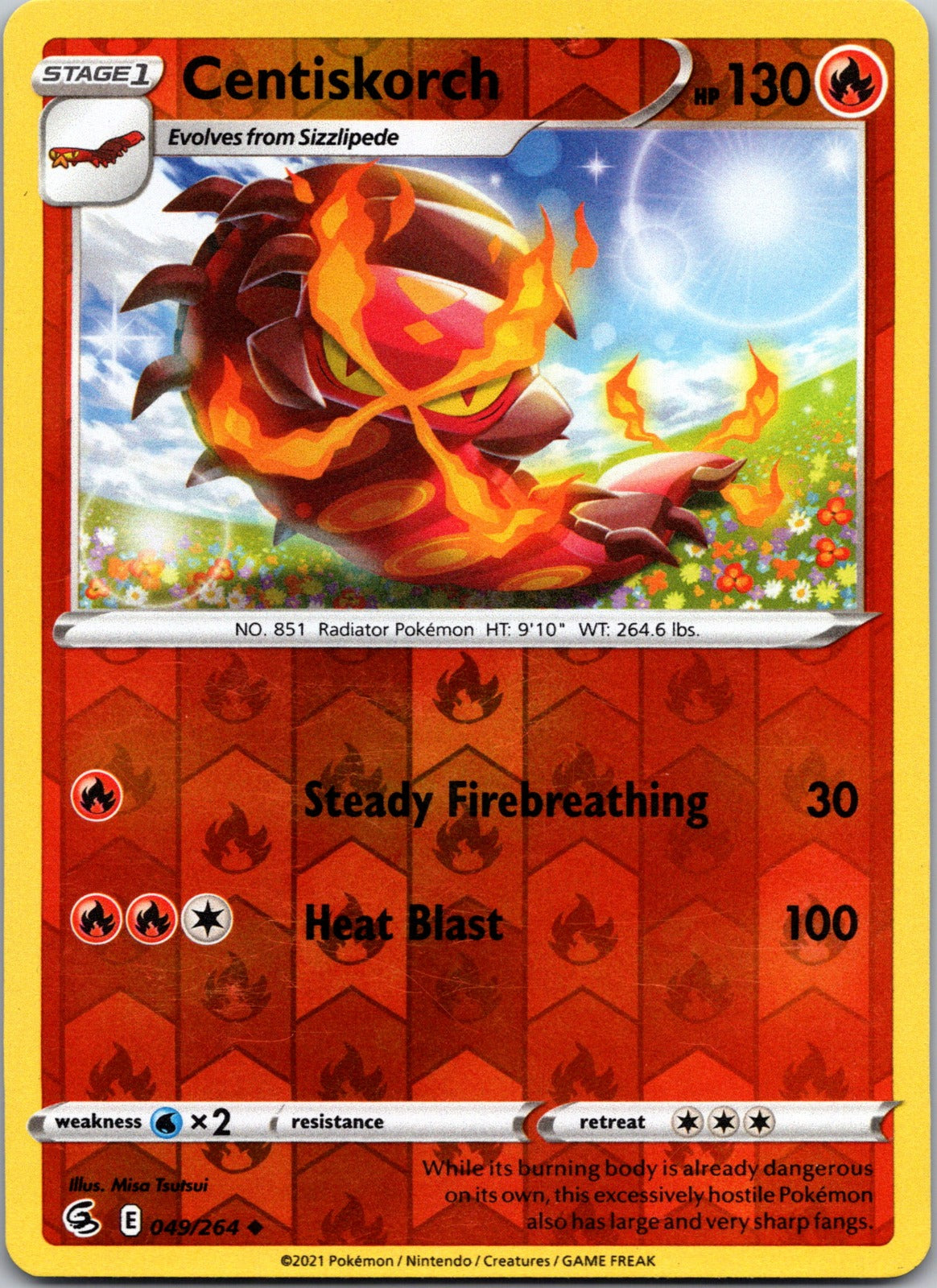 Centiskorch (49) | 049/264 | SWSH08: Fusion Strike | Reverse Holofoil