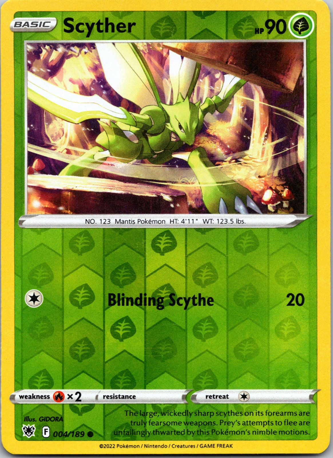 Scyther (004) | 004/189 | SWSH10: Astral Radiance | Reverse Holofoil