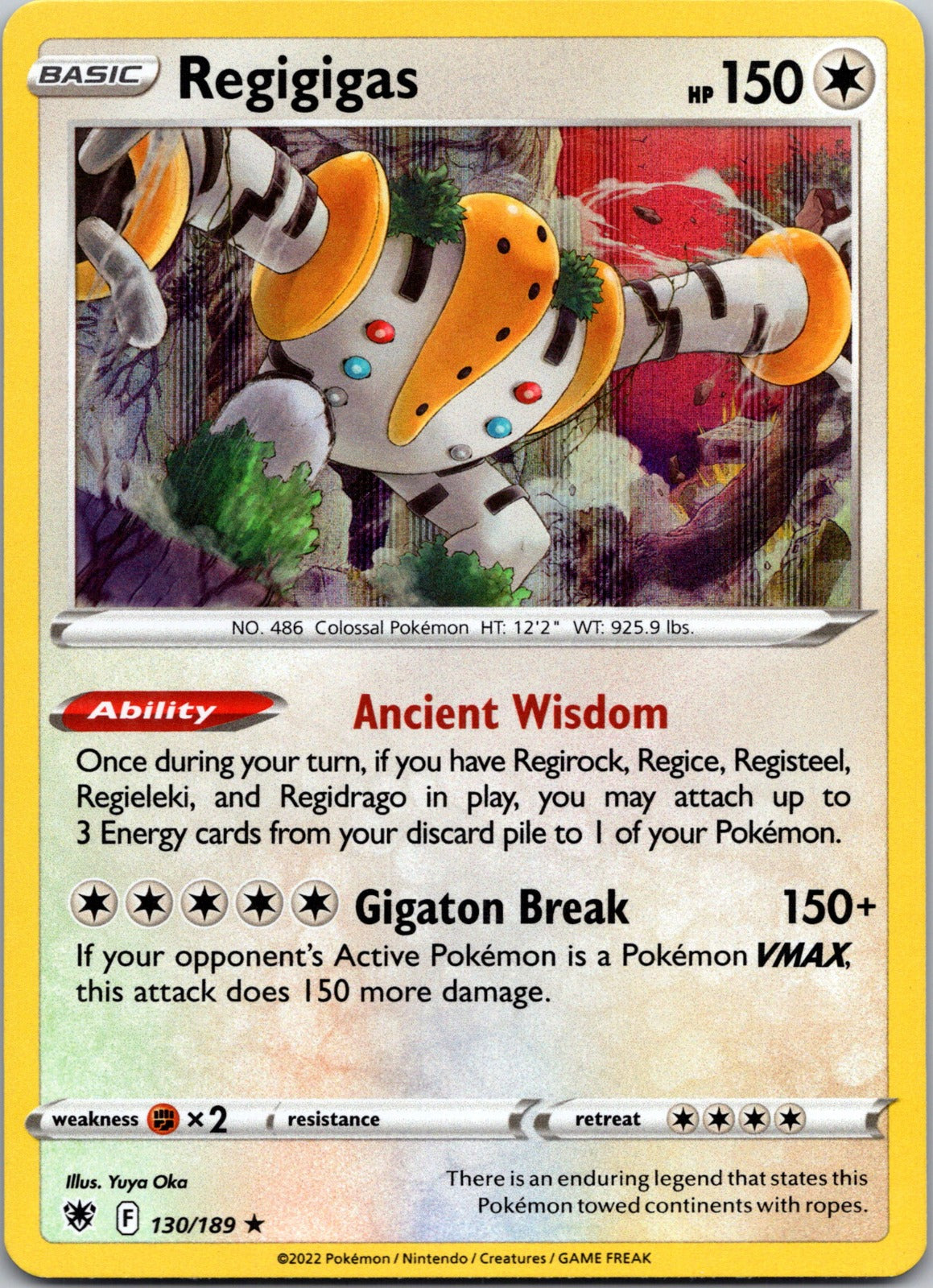 Regigigas | 130/189 | SWSH10: Astral Radiance | Holofoil