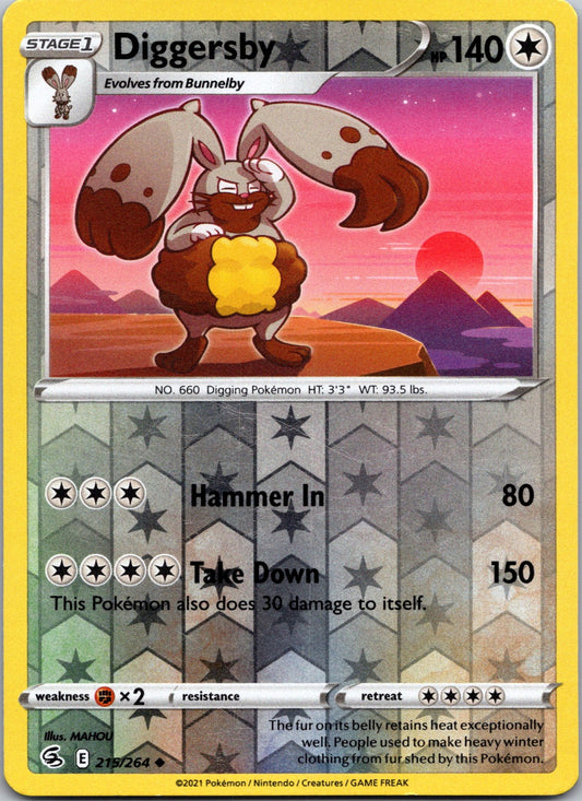 Diggersby | 215/264 | SWSH08: Fusion Strike | Reverse Holofoil