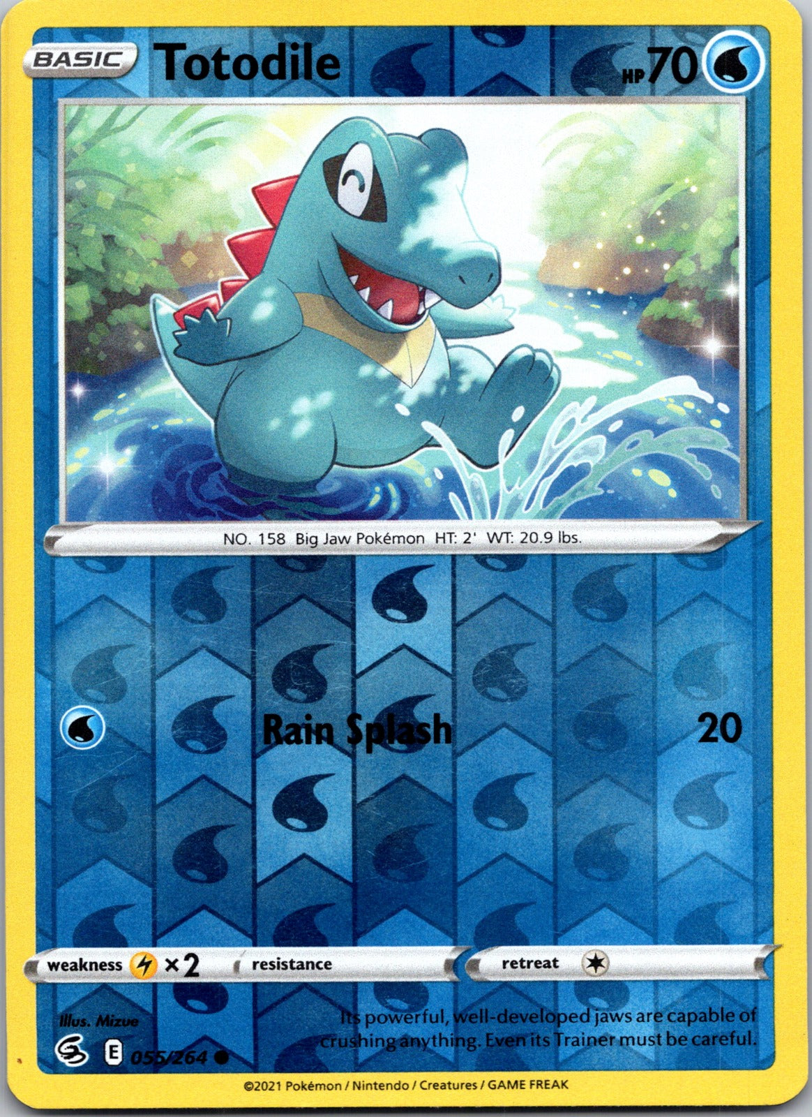 Totodile | 055/264 | SWSH08: Fusion Strike | Reverse Holofoil
