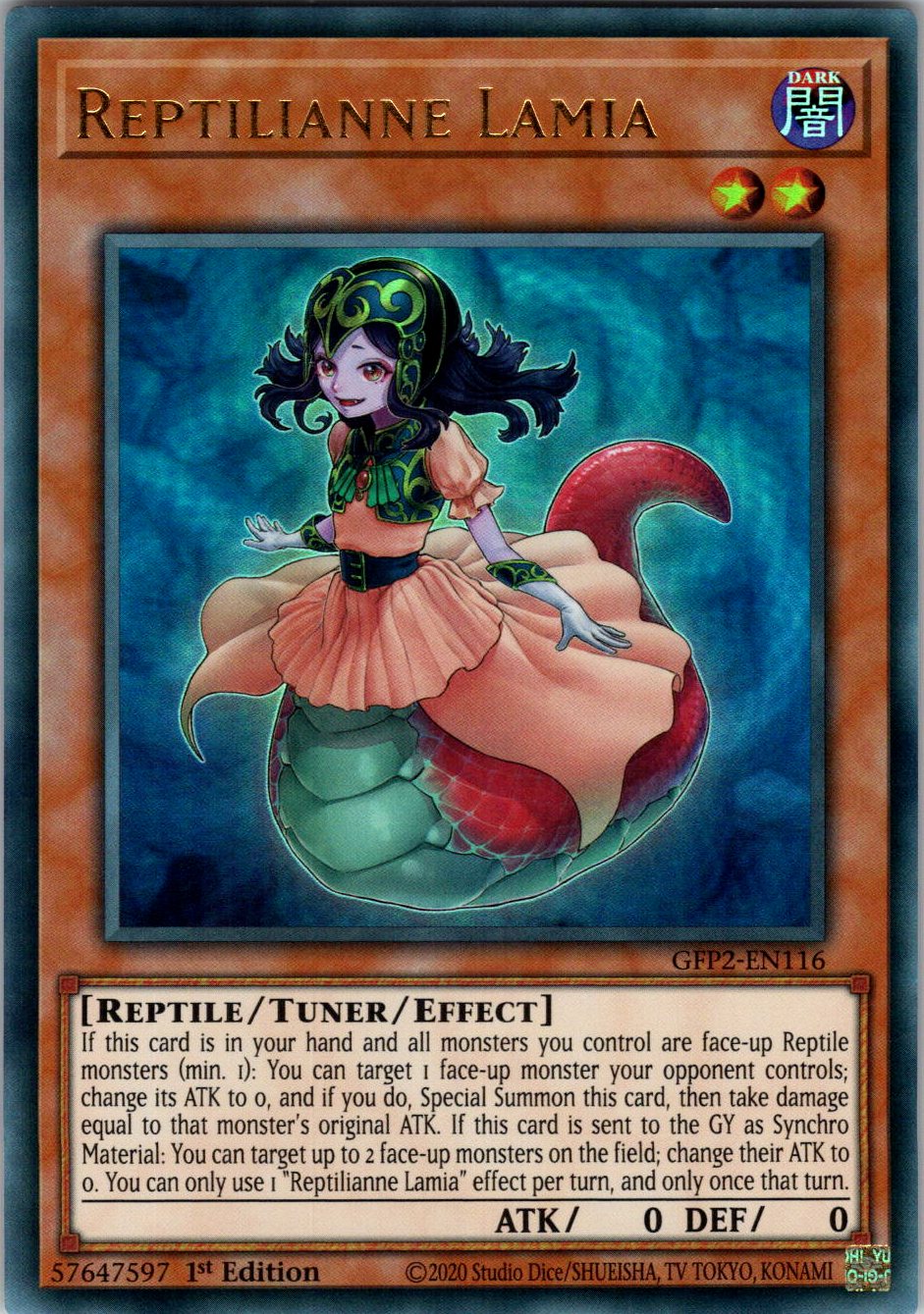 Reptilianne Lamia 1st Edition Ultra Rare Ghosts From the Past: The 2nd Haunting GFP2-EN116 NM