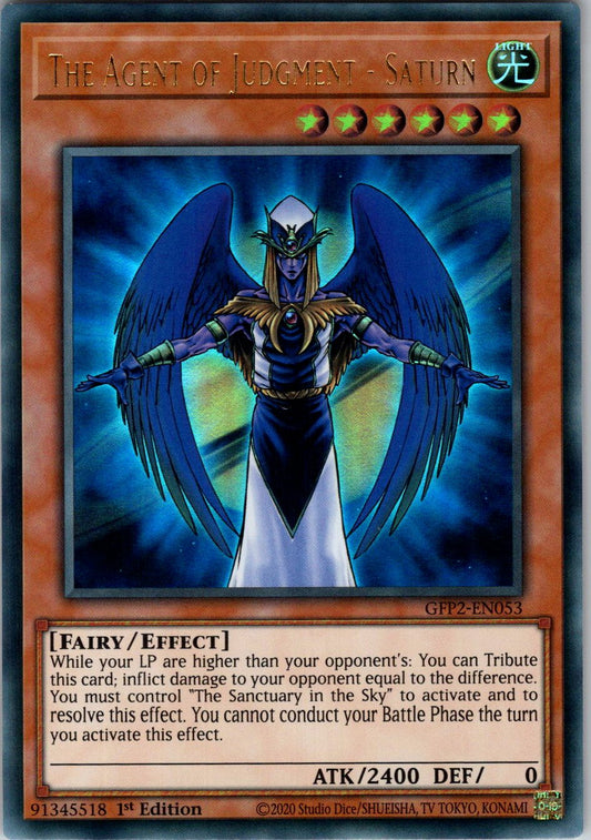 The Agent of Judgment - Saturn 1st Edition Ultra Rare Ghosts From the Past: The 2nd Haunting GFP2-EN053 NM