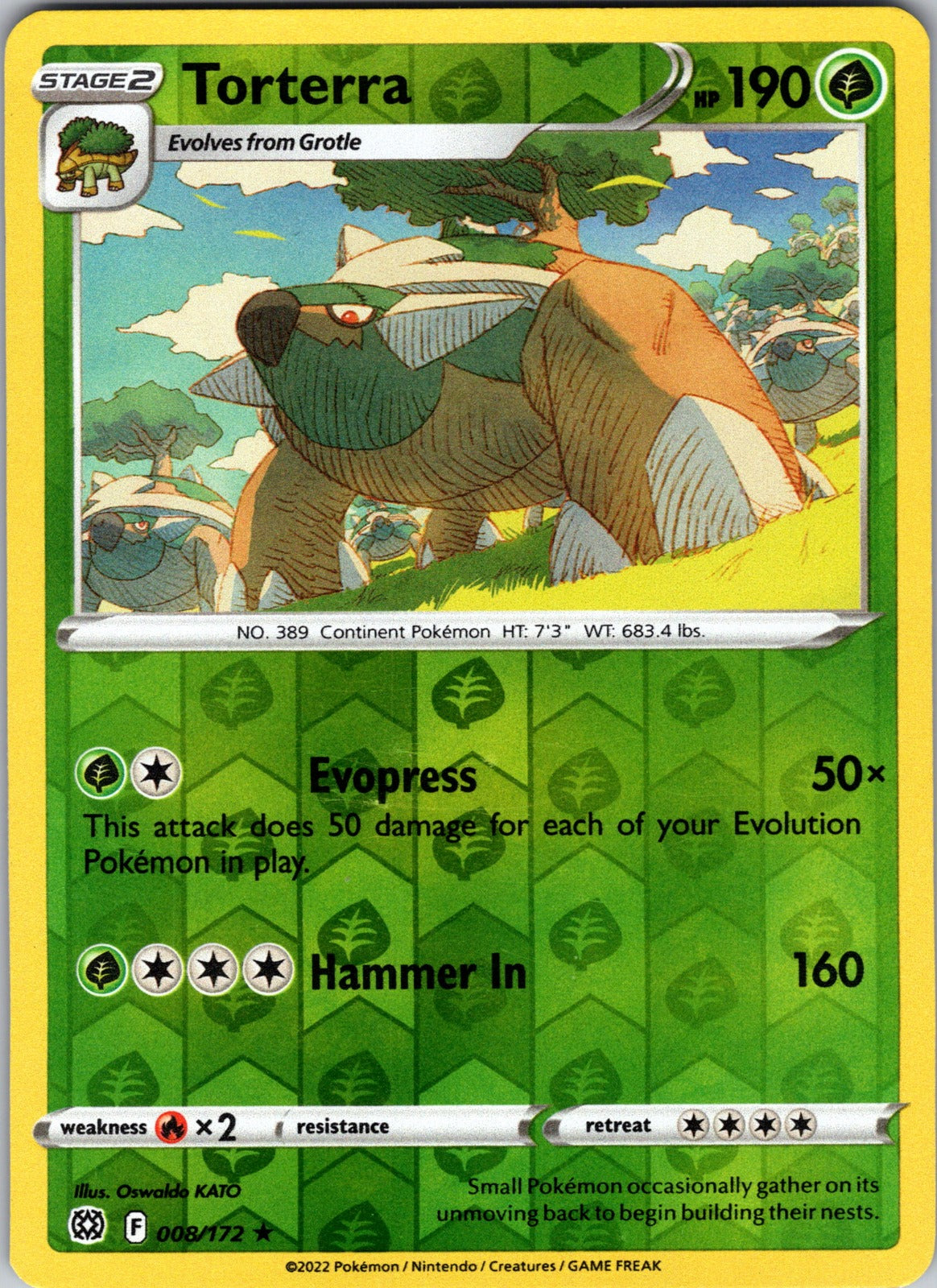 Torterra | 008/172 | SWSH09: Brilliant Stars | Reverse Holofoil