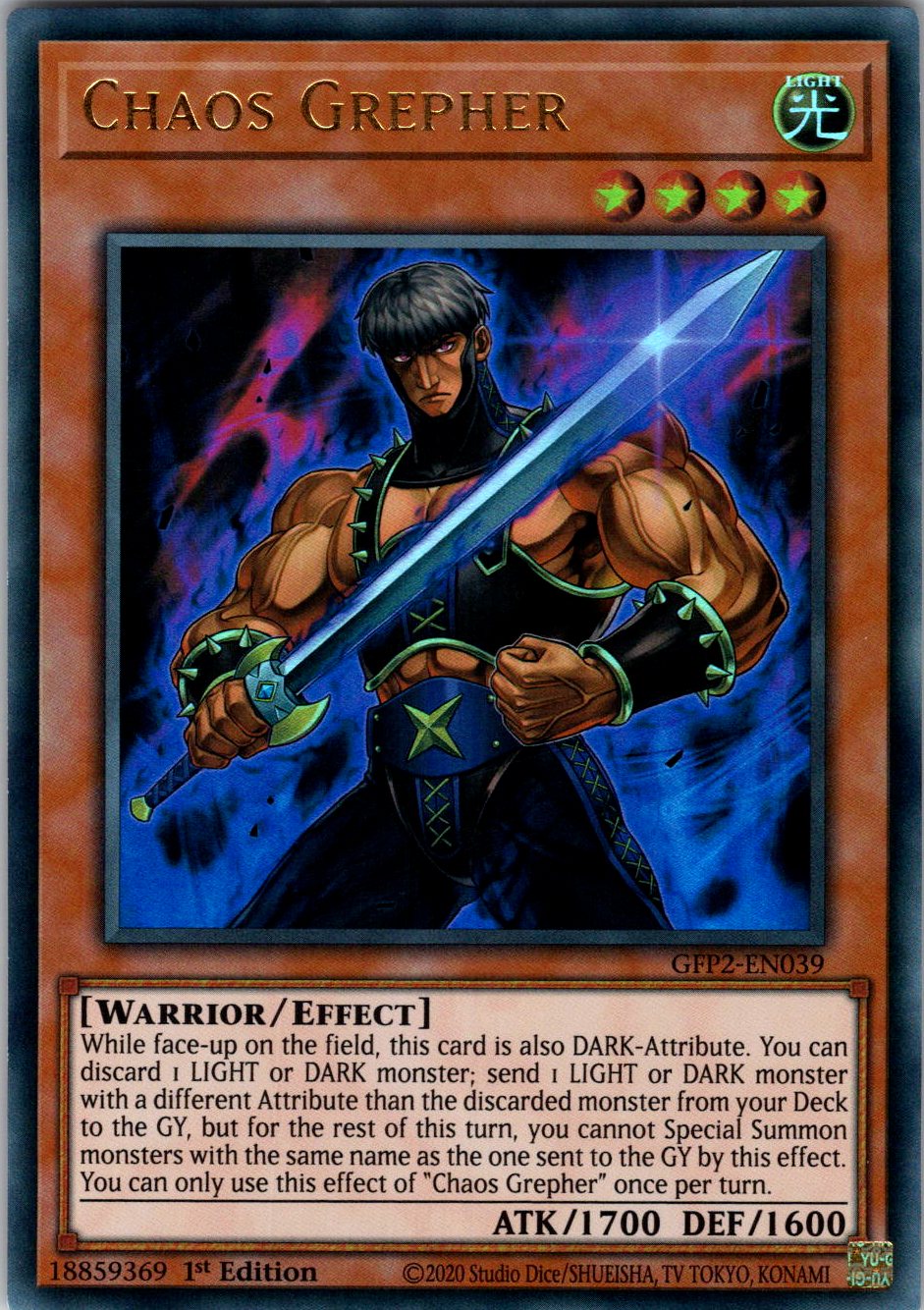 Chaos Grepher 1st Edition Ultra Rare Ghosts From the Past: The 2nd Haunting GFP2-EN039 NM